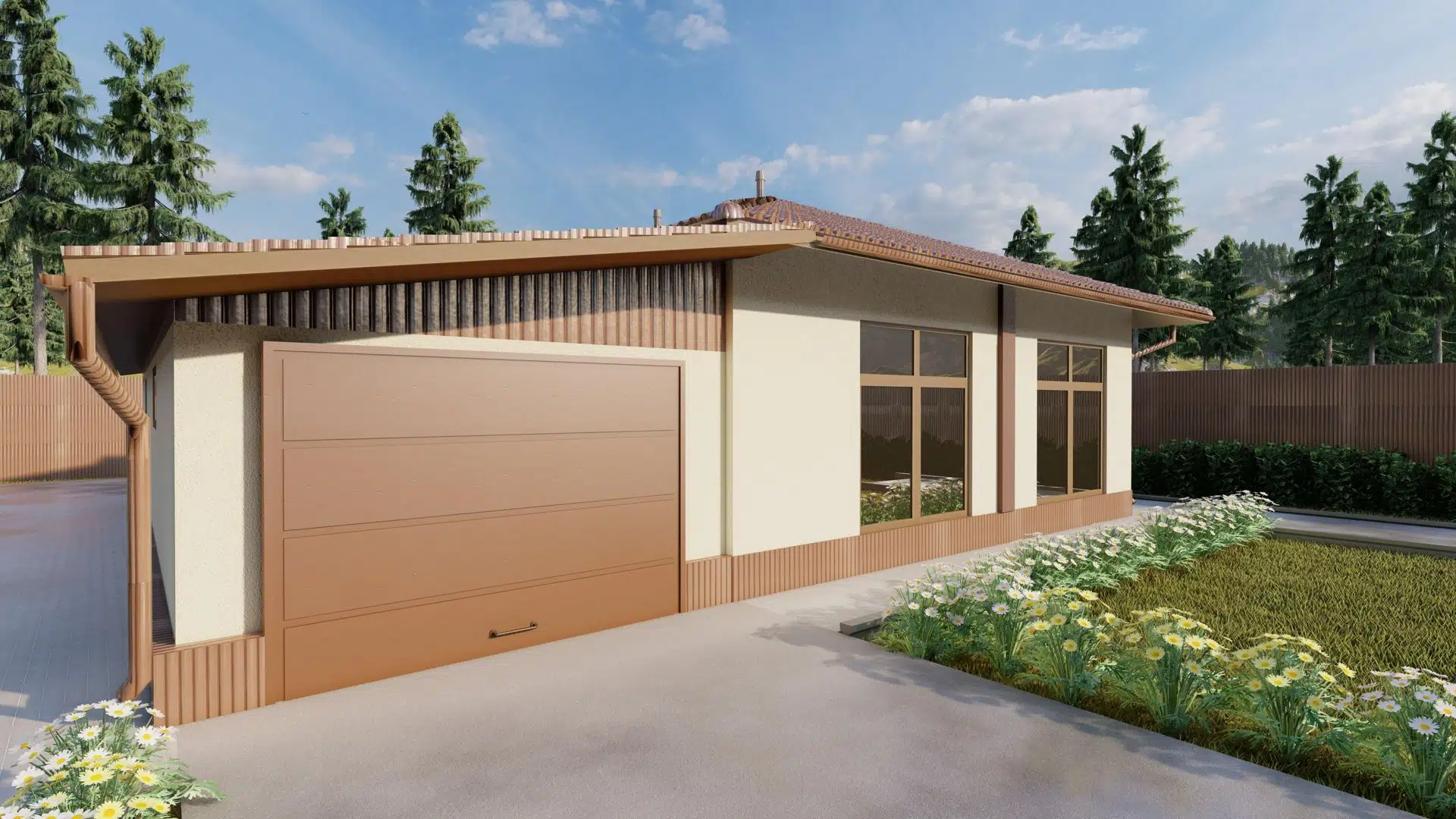 Проект дома «Проект №5» компании СК «Созвездие» из материала Газобетонные блоки площадью 136м² под ключ за 7651952₽ в Донецке | 1 этаж, 2 спальни, 1 санузел – Домклик