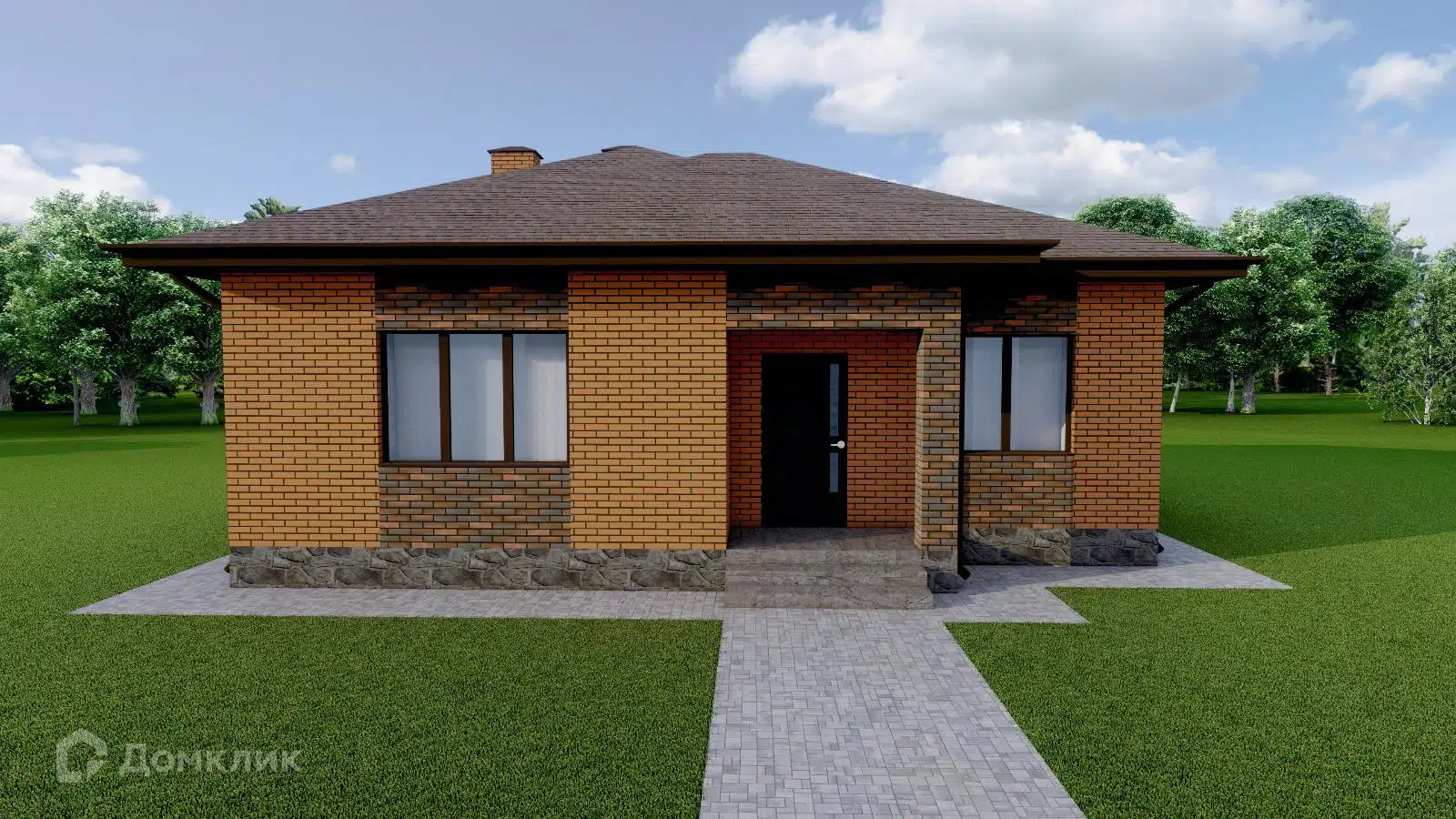 Проект дома «ТП-85» компании ООО «33 Коттеджа» из материала Газобетонные блоки площадью 85м² под ключ за 6786000₽ в Донецке | 1 этаж, 2 спальни, 1 санузел – Домклик