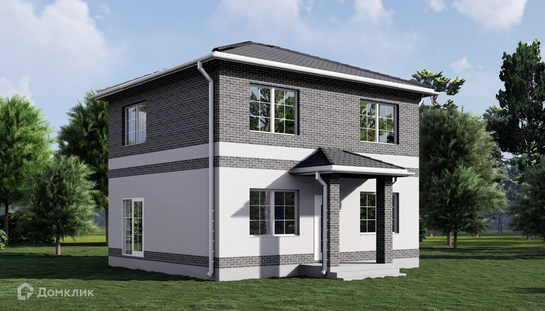 Проект дома «С-20/2025» компании СК Дом-ЮГ из материала Кирпич площадью 111.01м² под ключ за 8450000₽ в Донецке | 2 этажа, 4 спальни, 2 санузла – Домклик