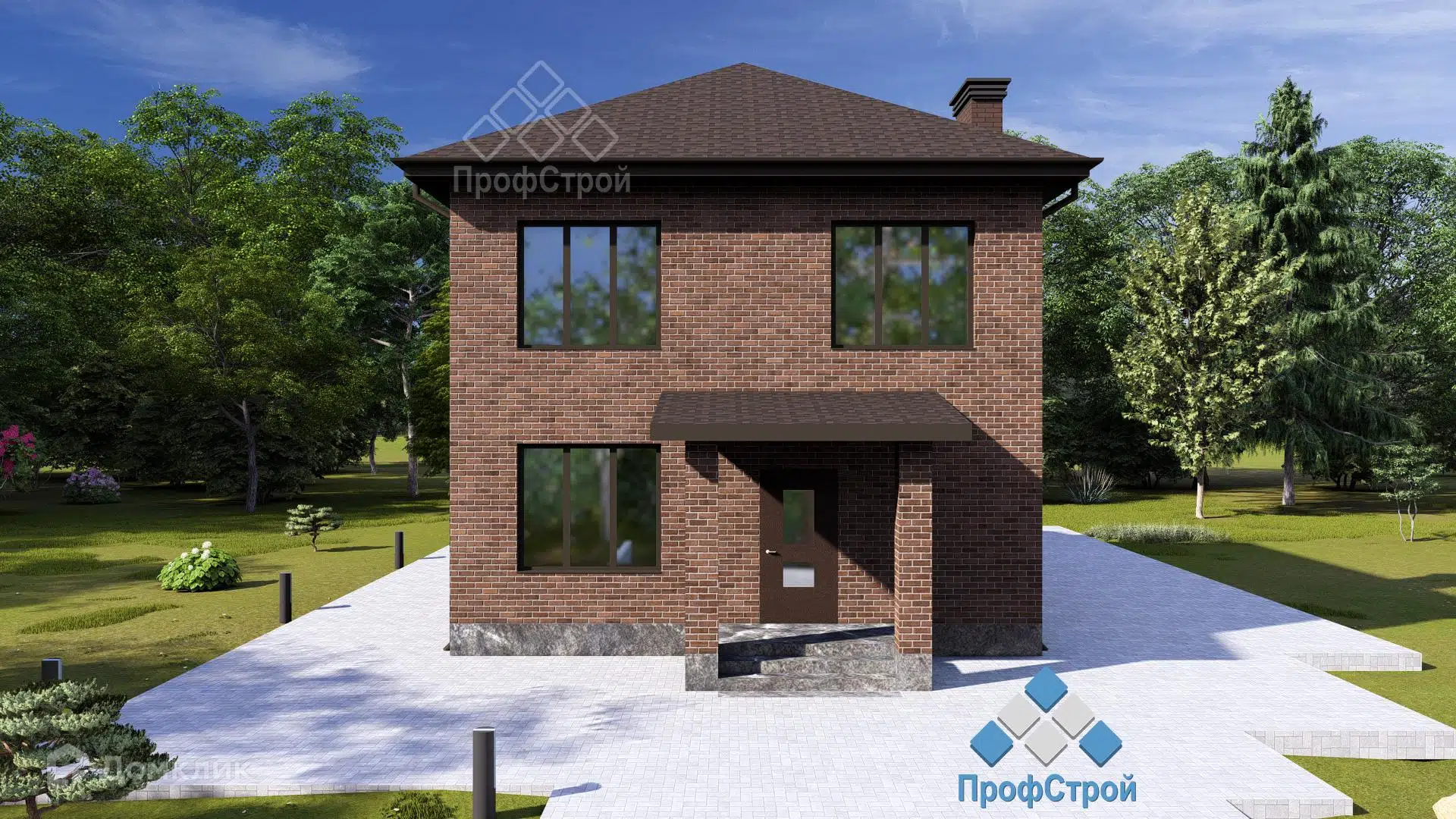 Проект дома «Оберон» компании ! ПрофСтрой ! из материала Газобетонные блоки площадью 158.7м² под ключ за 7935000₽ в Донецке | 2 этажа, 5 спален, 2 санузла – Домклик