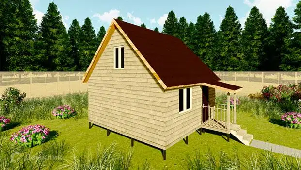 Проект дома «Проект №30» компании Земле-Строй из материала Брус естественной влажности площадью 36м² под ключ за 1365000₽ в Луганске | 2 этажа, 2 спальни, 1 санузел – Домклик