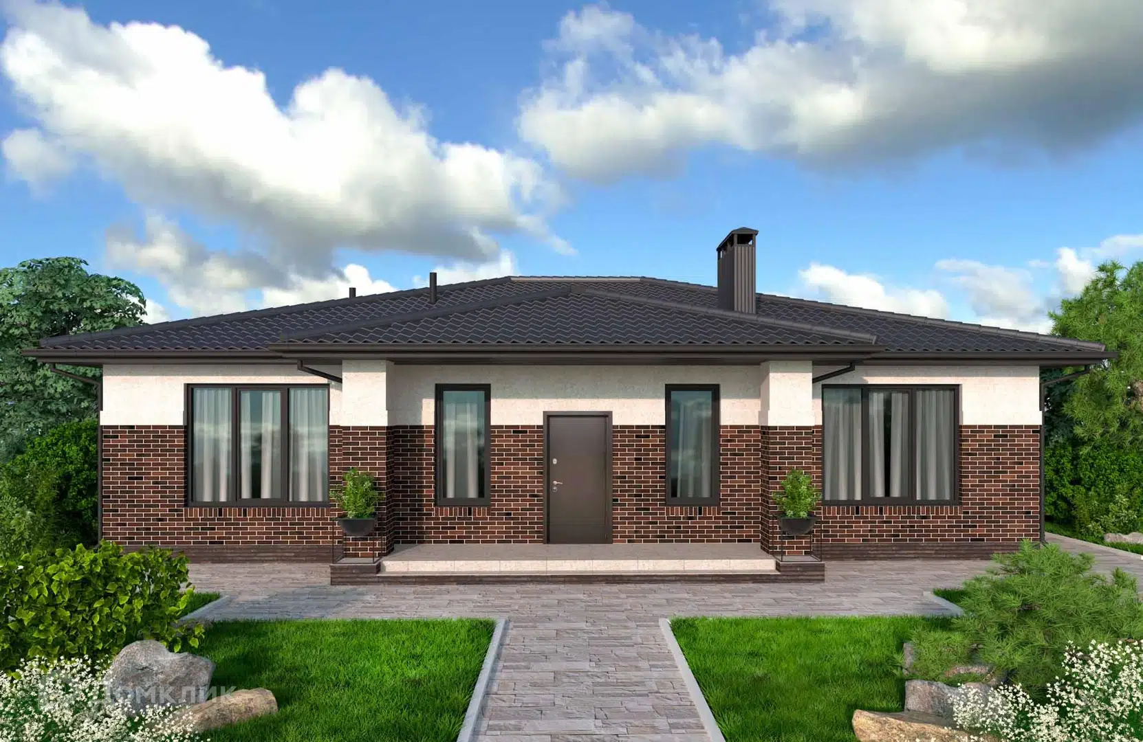 Проект дома «Проект №353» компании Новация из материала Керамические блоки площадью 141м² под ключ за 8463000₽ в Донецке | 1 этаж, 3 спальни, 3 санузла – Домклик