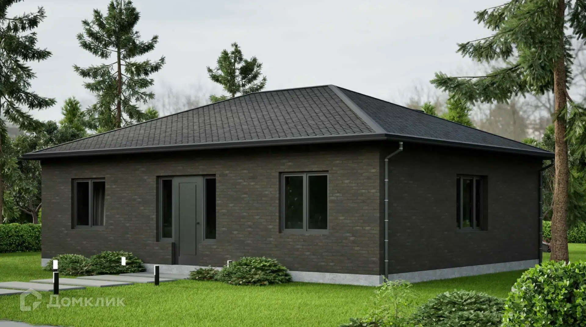 Проект дома «Семейный 3, 87.3 (87.3)» компании СК НА ВЕКА из материала Газобетонные блоки площадью 87.3м² под ключ за 5060000₽ в Донецке | 1 этаж, 2 спальни, 1 санузел – Домклик