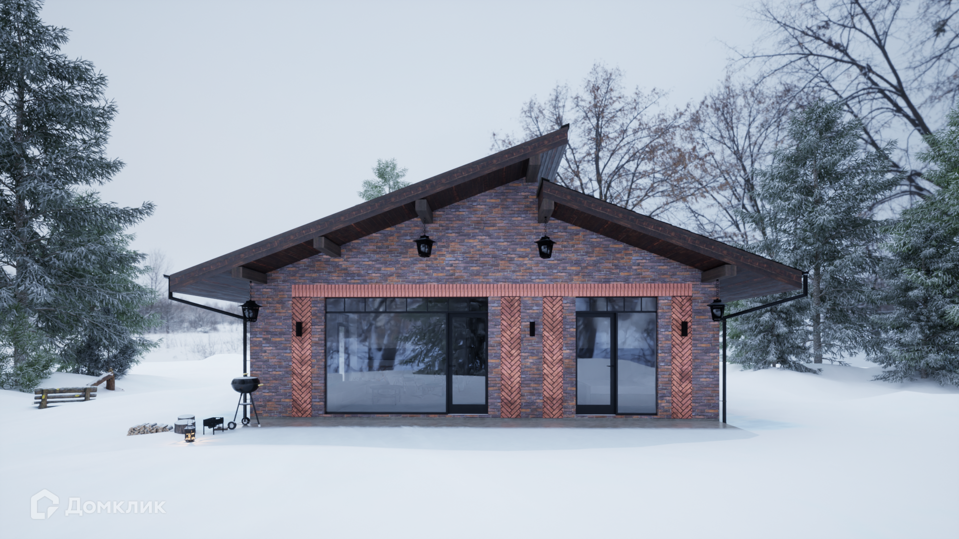 Проект дома «ГБ-099» компании LBM Group из материала Газобетонные блоки площадью 133.4м² под ключ за 6830000₽ в Донецке | 1 этаж, 3 спальни, 1 санузел – Домклик