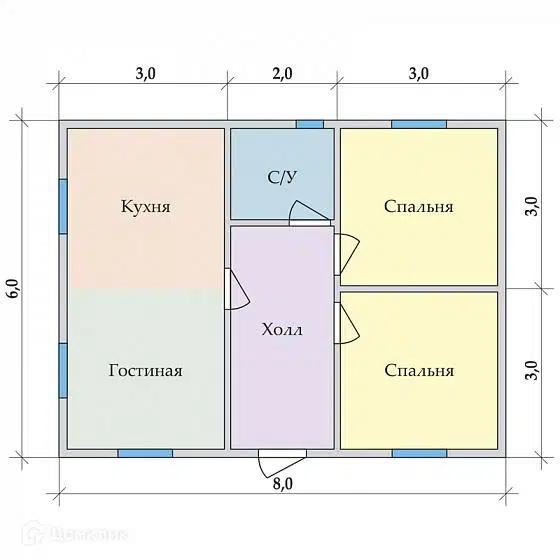 Планировка 1 этажа