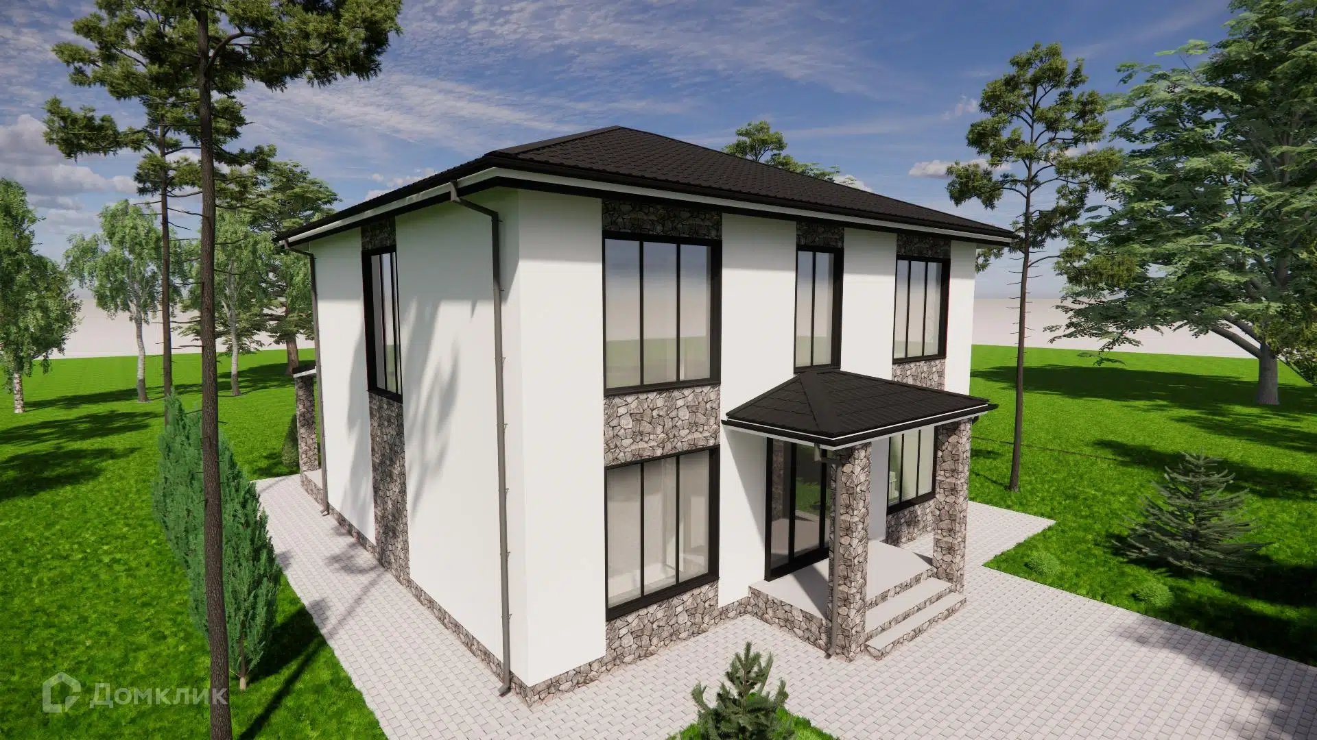 Проект дома «Величественный» компании ИП Зуева Марина Аркадьевна из материала Газобетонные блоки площадью 205м² под ключ за 8500000₽ в Донецке | 2 этажа, 4 спальни, 1 санузел – Домклик