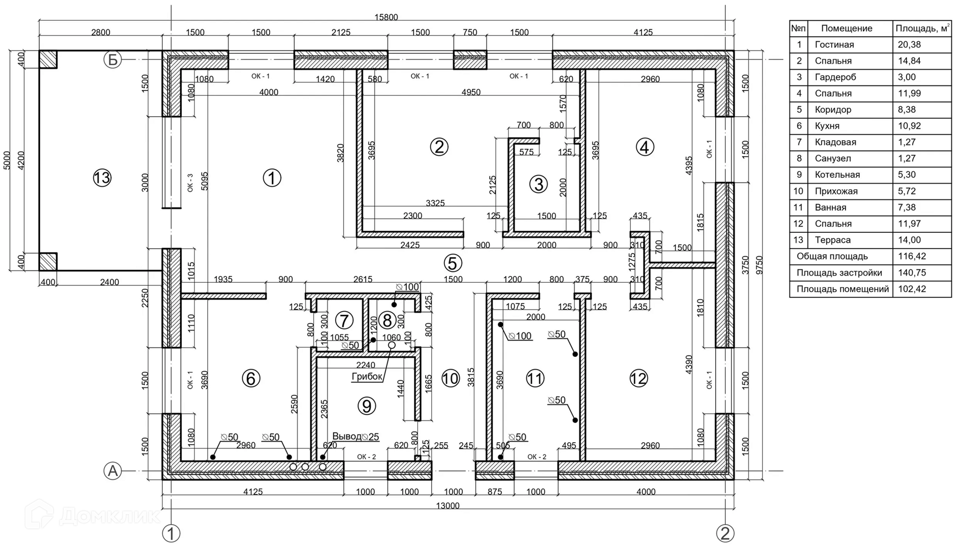 Планировка 1 этажа
