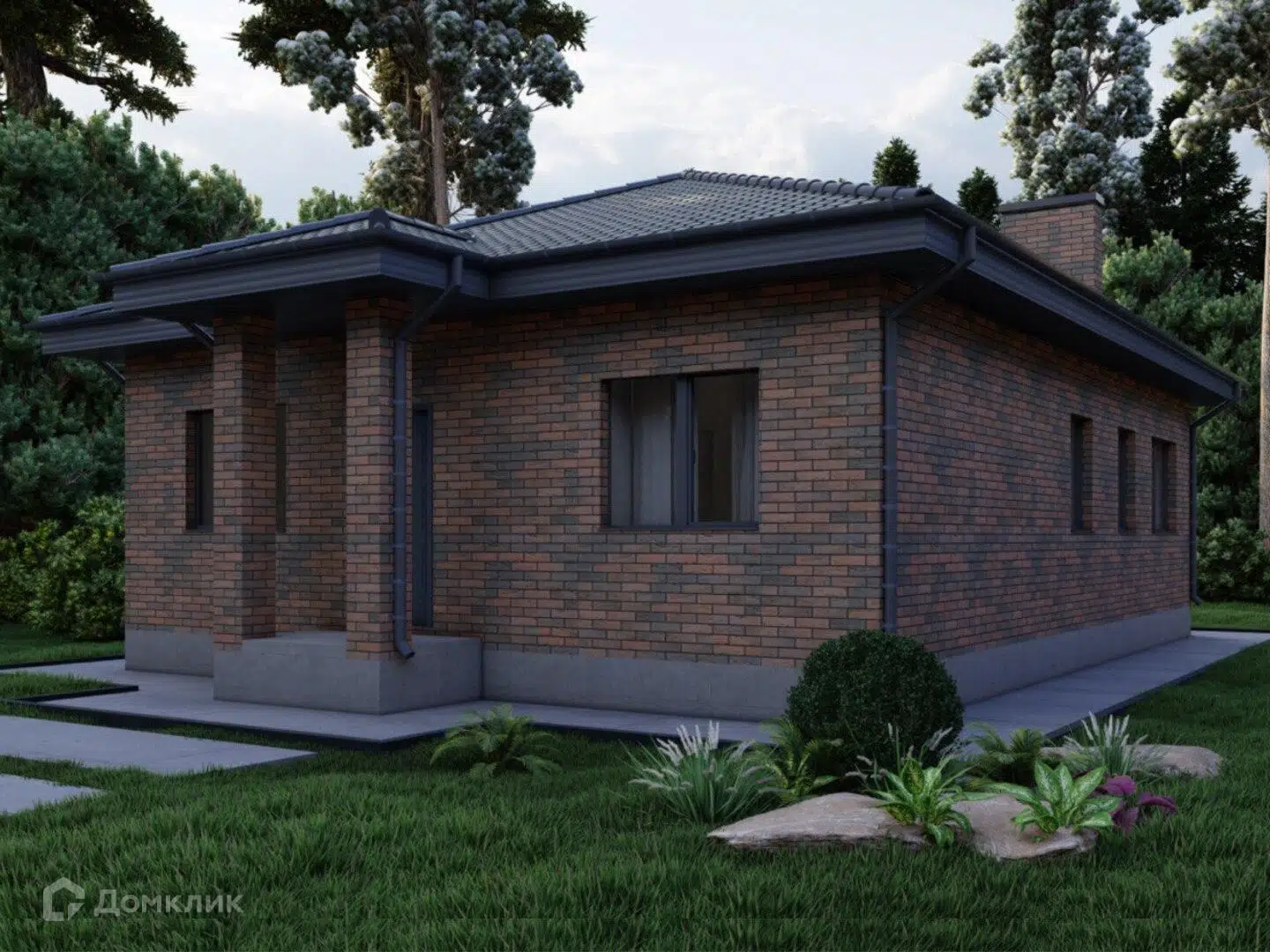 Проект дома «РИА - М - 92,9 Николай» компании ИП Ратников И.А. из материала Газобетонные блоки площадью 92.9м² под ключ за 6650000₽ в Луганске | 1 этаж, 3 спальни, 1 санузел – Домклик