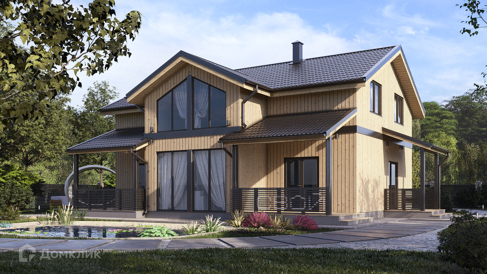 Проект дома «СВОЙ 258» компании СВОЙ из материала Каркасный дом площадью 193м² под ключ за 15627981₽ в Луганске | 2 этажа, 4 спальни, 2 санузла – Домклик