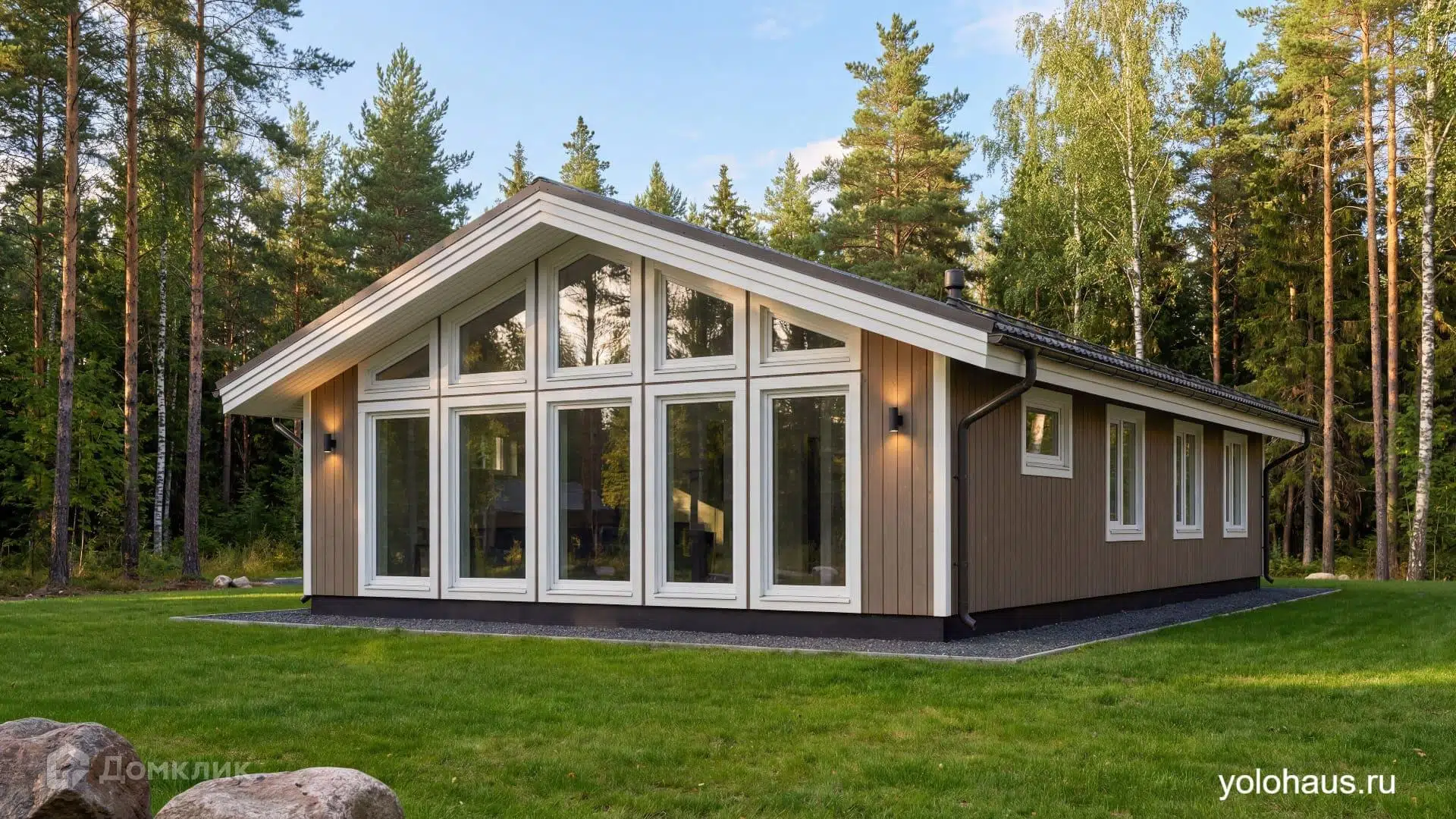 Проект дома «Каркасный К105» компании ЙОЛО ХАУС из материала Каркасный дом площадью 103м² под ключ за 5312000₽ в Донецке | 1 этаж, 4 спальни, 2 санузла – Домклик