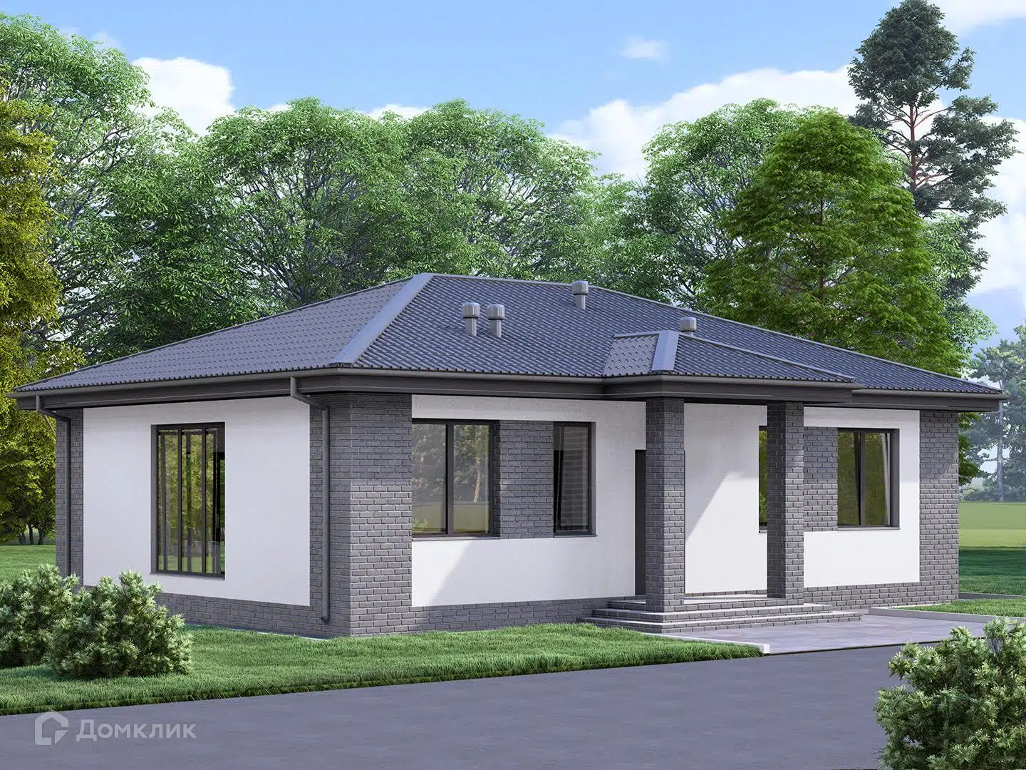 Проект дома «ДМ 4» компании СК Восток Строй из материала Газобетонные блоки площадью 101м² под ключ за 9696000₽ в Донецке | 1 этаж, 3 спальни, 2 санузла – Домклик