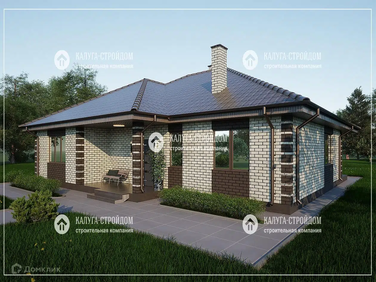Проект дома «СП-36» компании КАЛУГА-СТРОЙДОМ из материала Газобетонные блоки площадью 119м² под ключ за 7140000₽ в Луганске | 1 этаж, 3 спальни, 2 санузла – Домклик