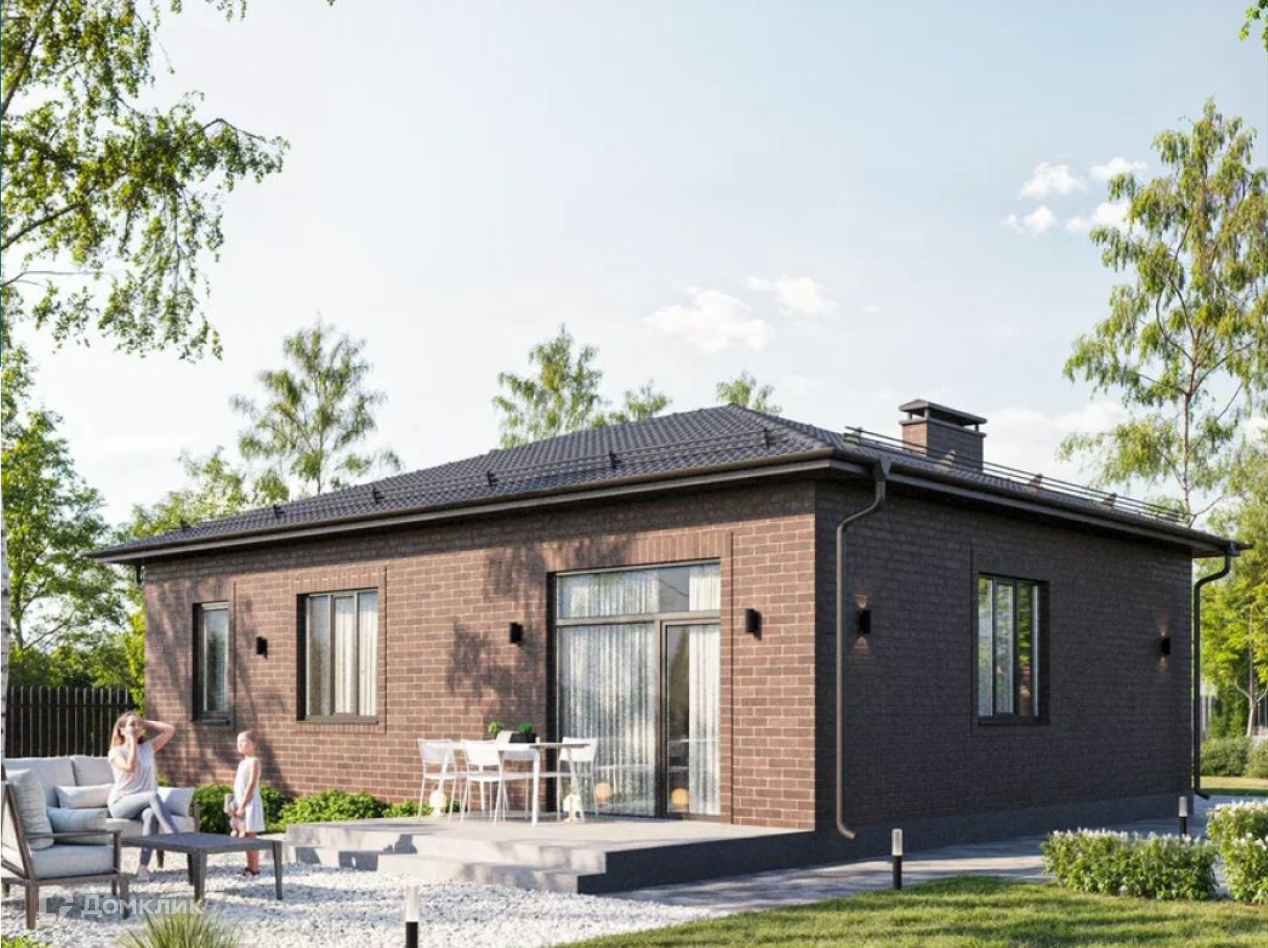 Проект дома «Кирпичный Дом 75,64 м²» компании Алива Строй из материала Кирпич площадью 75.64м² под ключ за 4259985₽ в Донецке | 1 этаж, 3 спальни, 1 санузел – Домклик