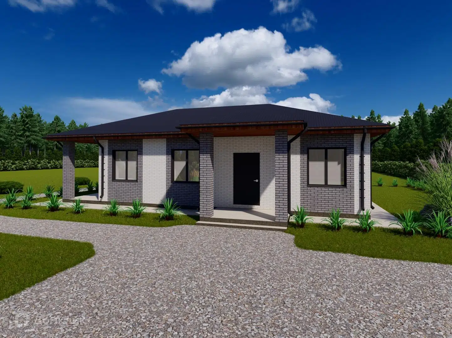 Проект дома «РИА - М - 111,7 с парной» компании ИП Ратников И.А. из материала Газобетонные блоки площадью 111.7м² под ключ за 6400000₽ в Луганске | 1 этаж, 3 спальни, 1 санузел – Домклик