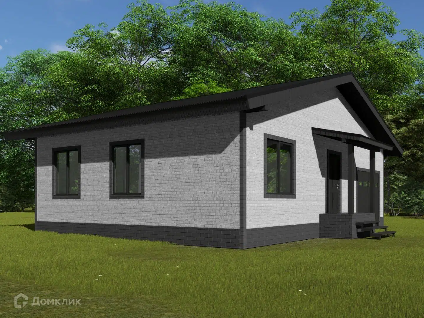 Проект дома «ДГ-100» компании СККД-Group | Строительство КАРКАСНЫХ и КАМЕННЫХ домов Ижевск из материала Газобетонные блоки площадью 95м² под ключ за 7200000₽ в Луганске | 1 этаж, 2 спальни, 2 санузла – Домклик