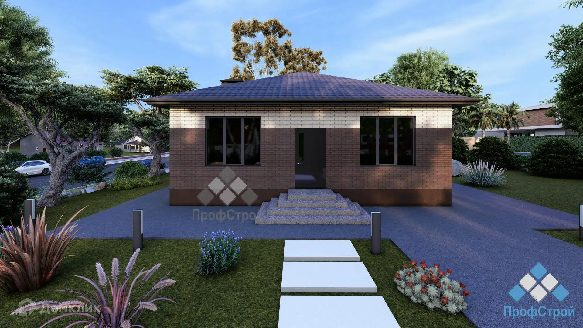 Проект дома «Луна» компании ! ПрофСтрой ! из материала Газобетонные блоки площадью 84.61м² под ключ за 4500000₽ в Донецке | 1 этаж, 3 спальни, 1 санузел – Домклик