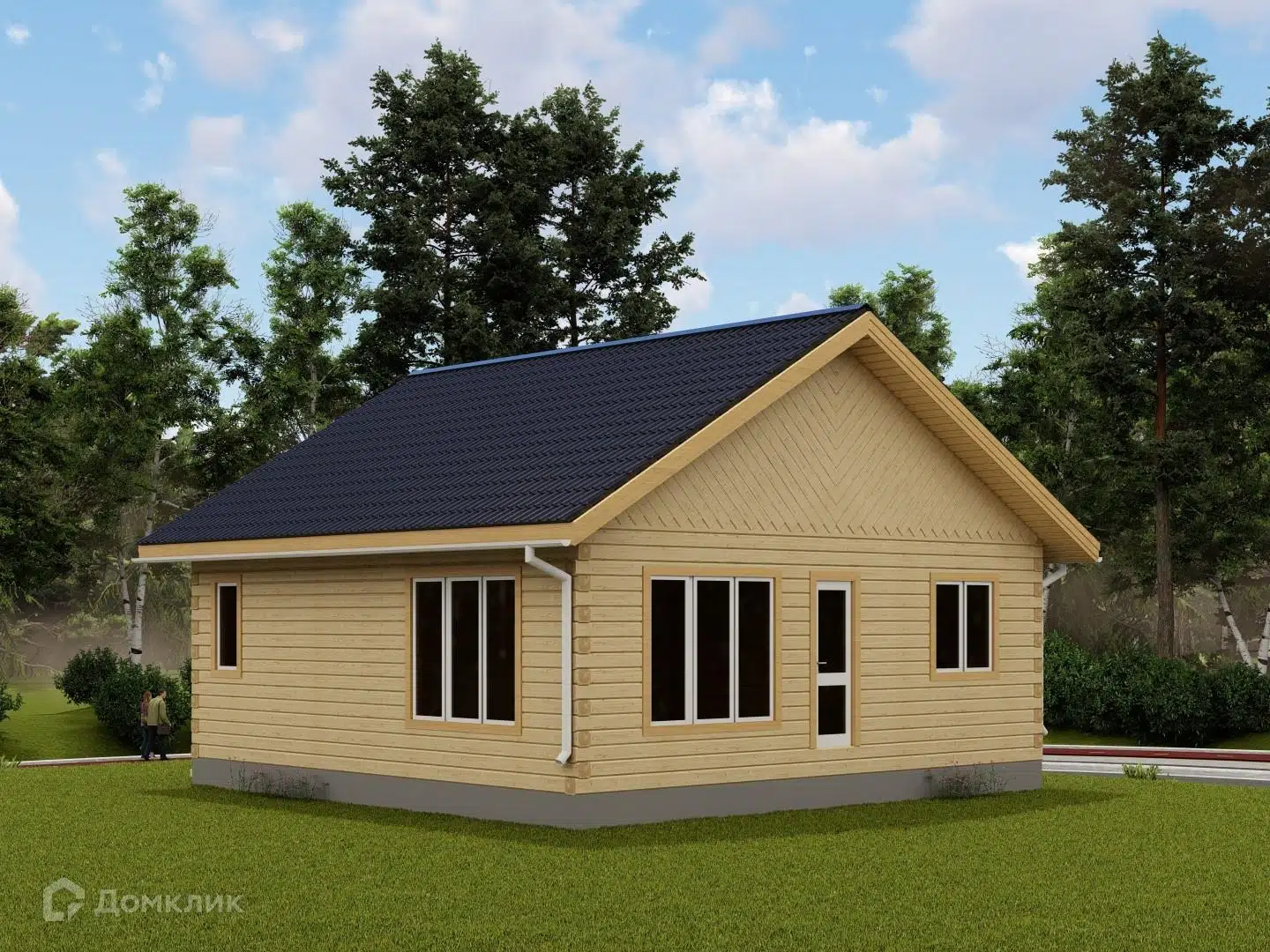 Проект дома «ДОМ 8 Х 8 ЛФ» компании СТРОЙ ЯКУТСК из материала Профилированный брус площадью 59.19м² под ключ за 4500000₽ в Донецке | 1 этаж, 2 спальни, 1 санузел – Домклик