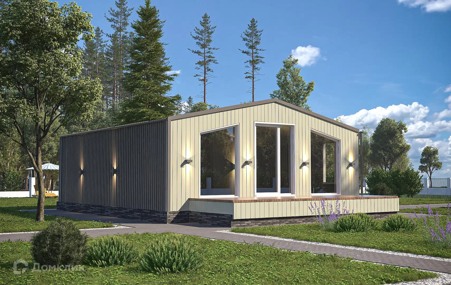 Проект дома «Теплодина-43» компании Теплодина из материала Модульный дом площадью 40.5м² под ключ за 2411000₽ в Донецке | 1 этаж, 2 спальни, 1 санузел – Домклик