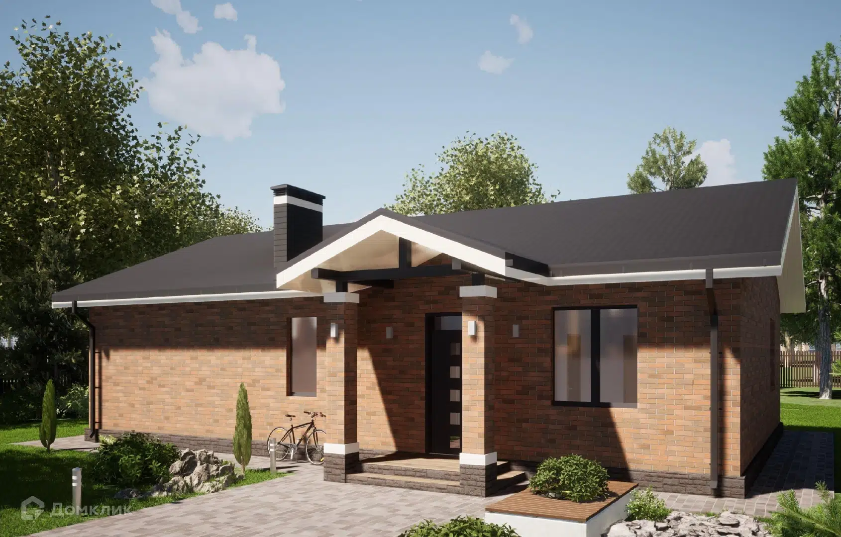 Проект дома «Панорама» компании ИП Кабанов Виктор Алексеевич из материала Газосиликатные блоки площадью 98.3м² под ключ за 7550000₽ в Луганске | 1 этаж, 3 спальни, 1 санузел – Домклик