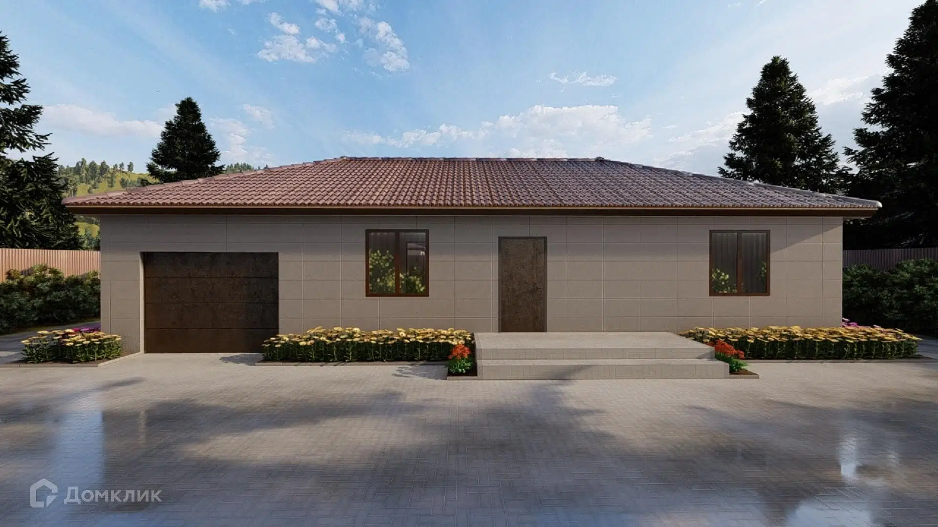 Проект дома «Проект №24 МУ» компании СК «Созвездие» из материала Газобетонные блоки площадью 110.6м² под ключ за 8837170₽ в Донецке | 1 этаж, 3 спальни, 1 санузел – Домклик