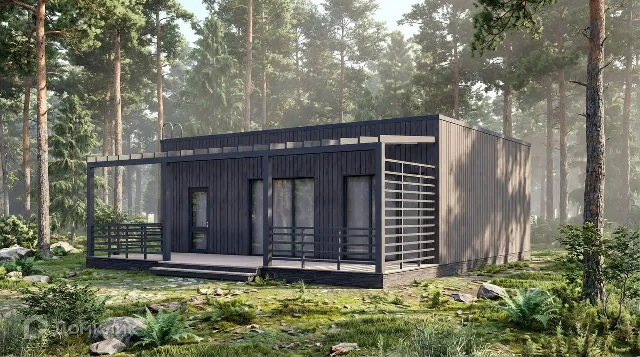 Проект дома «КД-601» компании OLLATALO из материала Каркасный дом площадью 80м² под ключ за 4318000₽ в Донецке | 1 этаж, 2 спальни, 1 санузел – Домклик