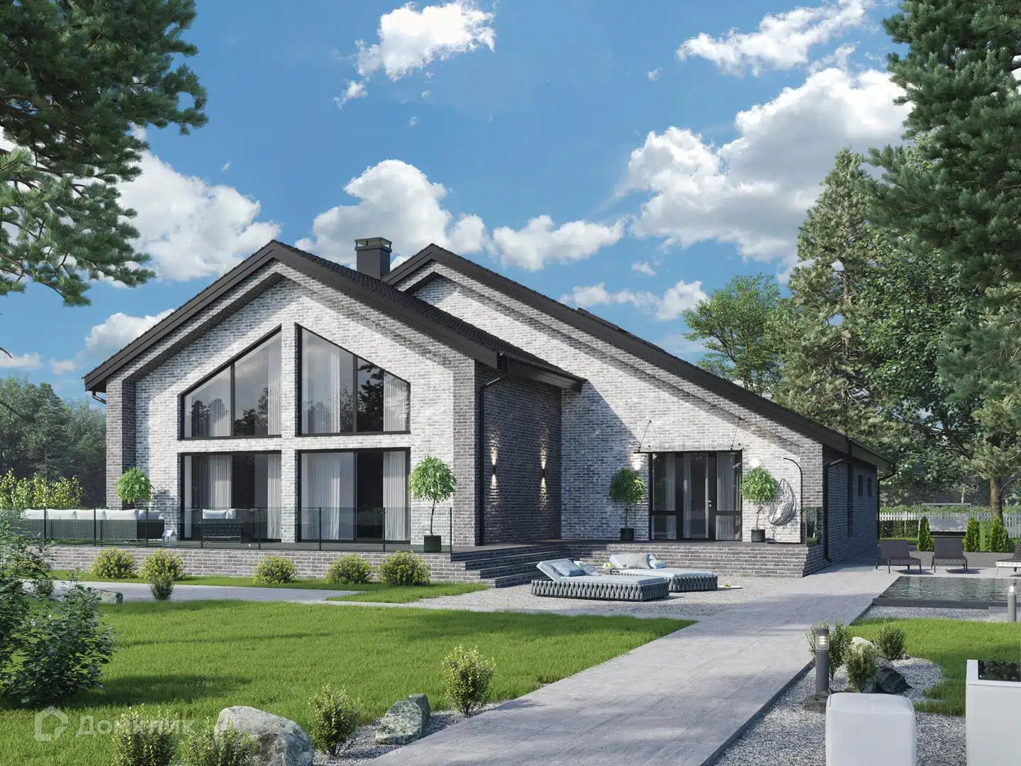 Проект дома «Грин Хилс» компании ИНТЕЛ ГРУПП из материала Газобетонные блоки площадью 350м² под ключ за 22500000₽ в Донецке | 2 этажа, 4 спальни, 3 санузла – Домклик