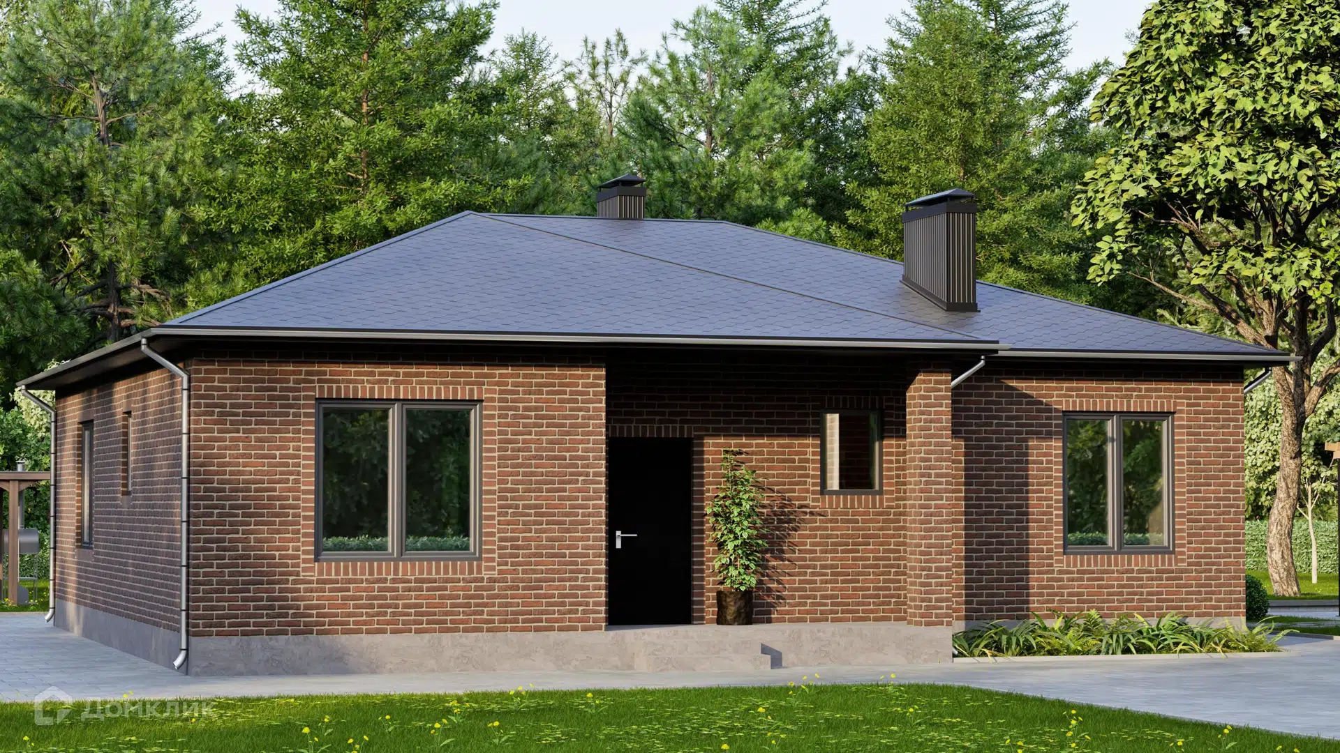 Проект дома «Жилой Дом DC-116» компании ИП Саакян Андраник Мартикович из материала Газобетонные блоки площадью 116.09м² под ключ за 6960000₽ в Донецке | 1 этаж, 3 спальни, 2 санузла – Домклик