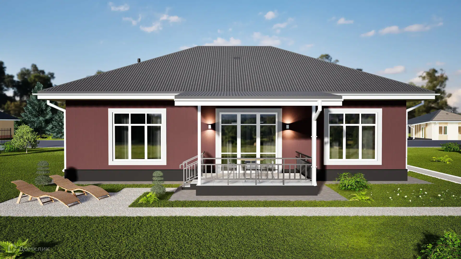 Проект дома «Островок Счастья» компании «Наша Маша»(ИП Каткова А.В.) из материала Газобетонные блоки площадью 125.5м² под ключ за 6900000₽ в Донецке | 1 этаж, 4 спальни, 2 санузла – Домклик