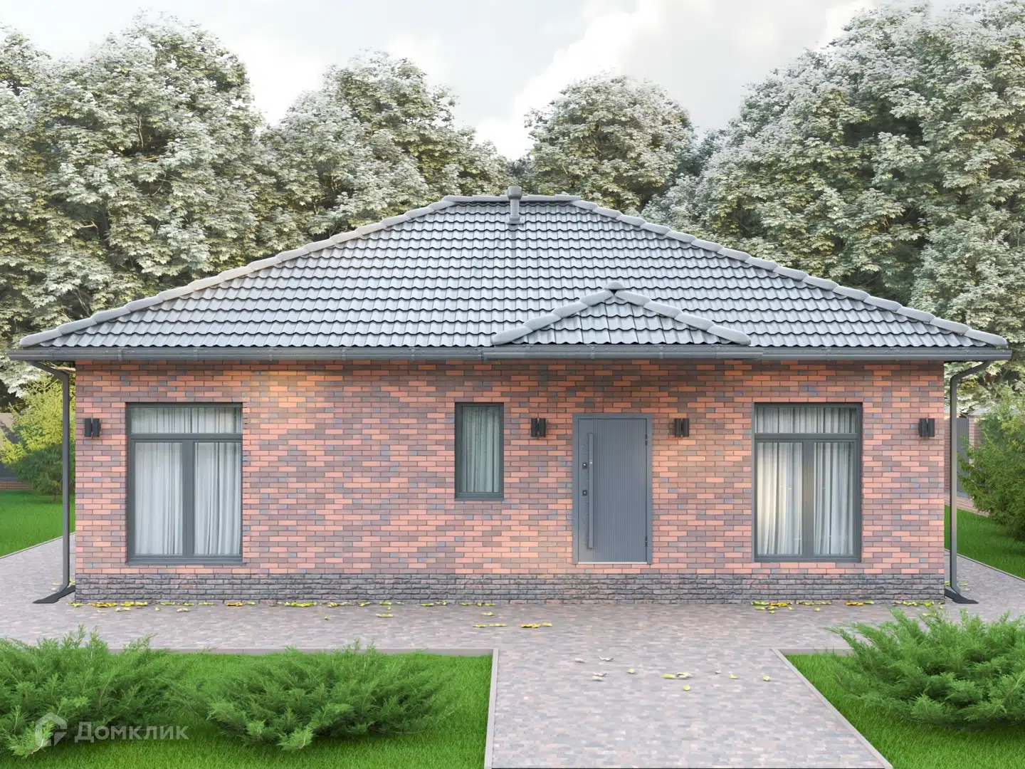 Проект дома «КС-8» компании КомфортСтрой64 из материала Керамические блоки площадью 99.2м² под ключ за 8400000₽ в Донецке | 1 этаж, 3 спальни, 1 санузел – Домклик