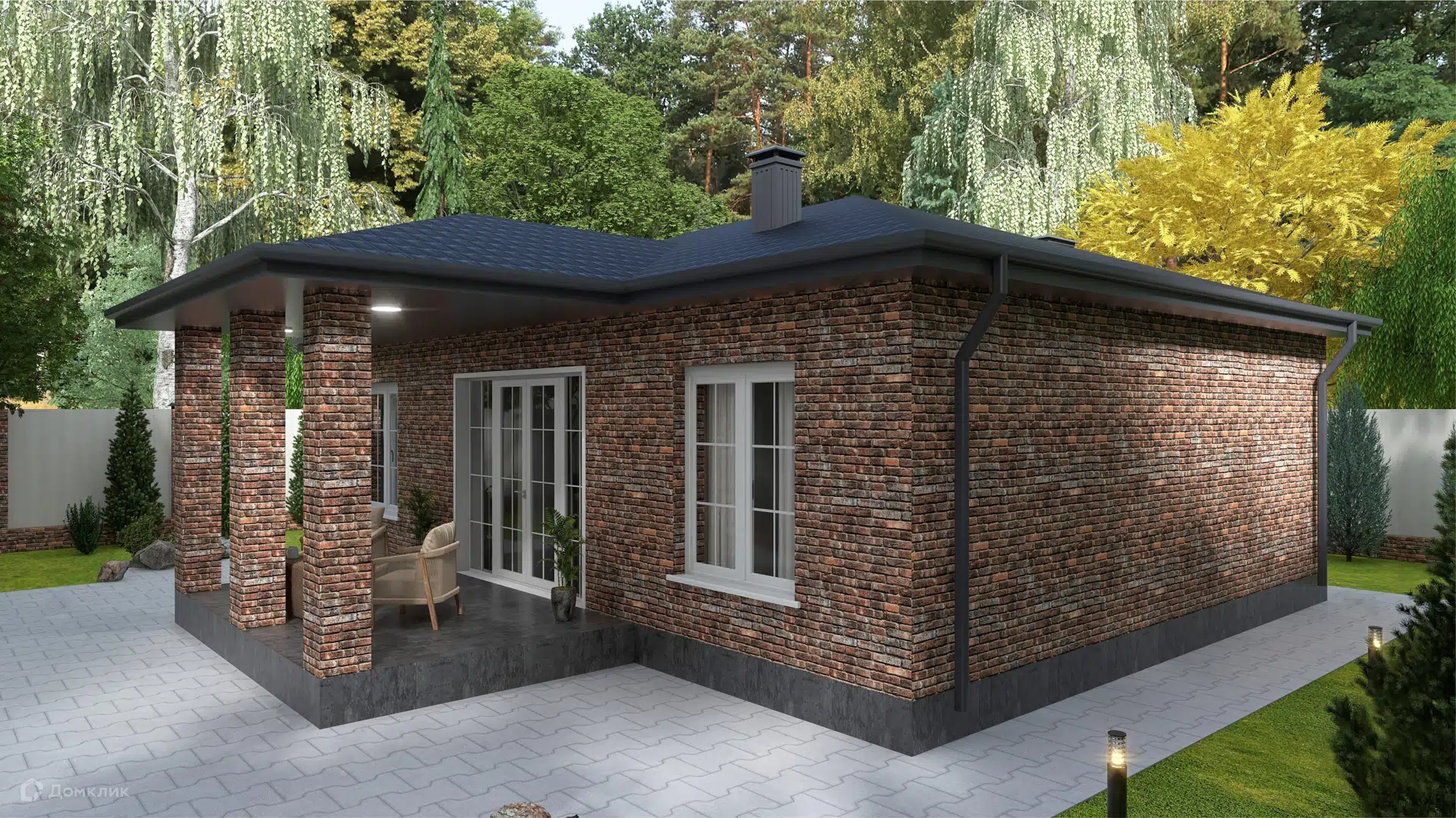 Проект дома «мурлычева» компании Ростстрой Девелопмент из материала Газобетонные блоки площадью 94.36м² под ключ за 7510000₽ в Донецке | 1 этаж, 3 спальни – Домклик