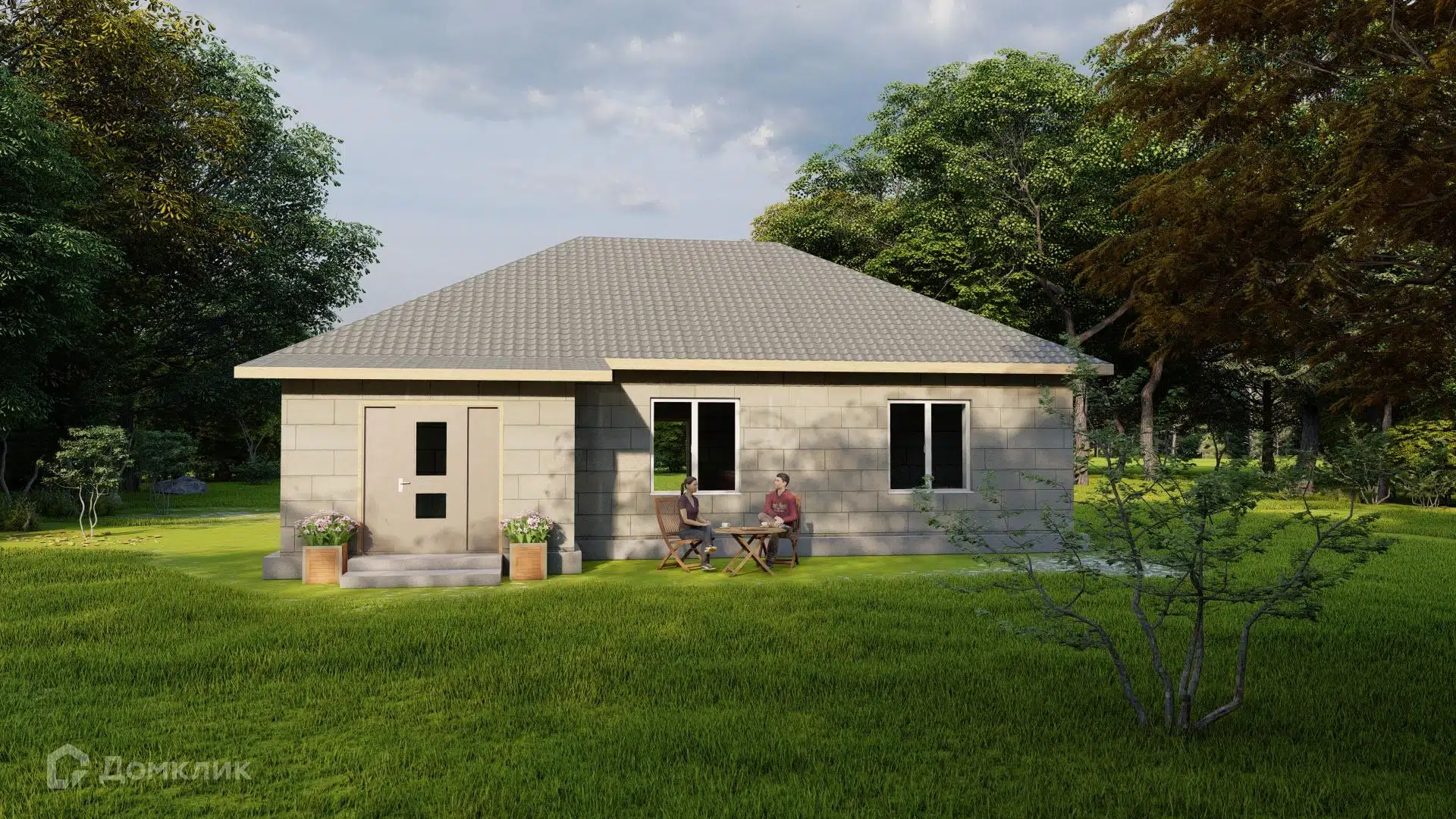 Проект дома «Октябрь» компании ООО «БурИнвест» из материала Газобетонные блоки площадью 91.81м² под ключ за 6820000₽ в Донецке | 1 этаж, 3 спальни, 1 санузел – Домклик