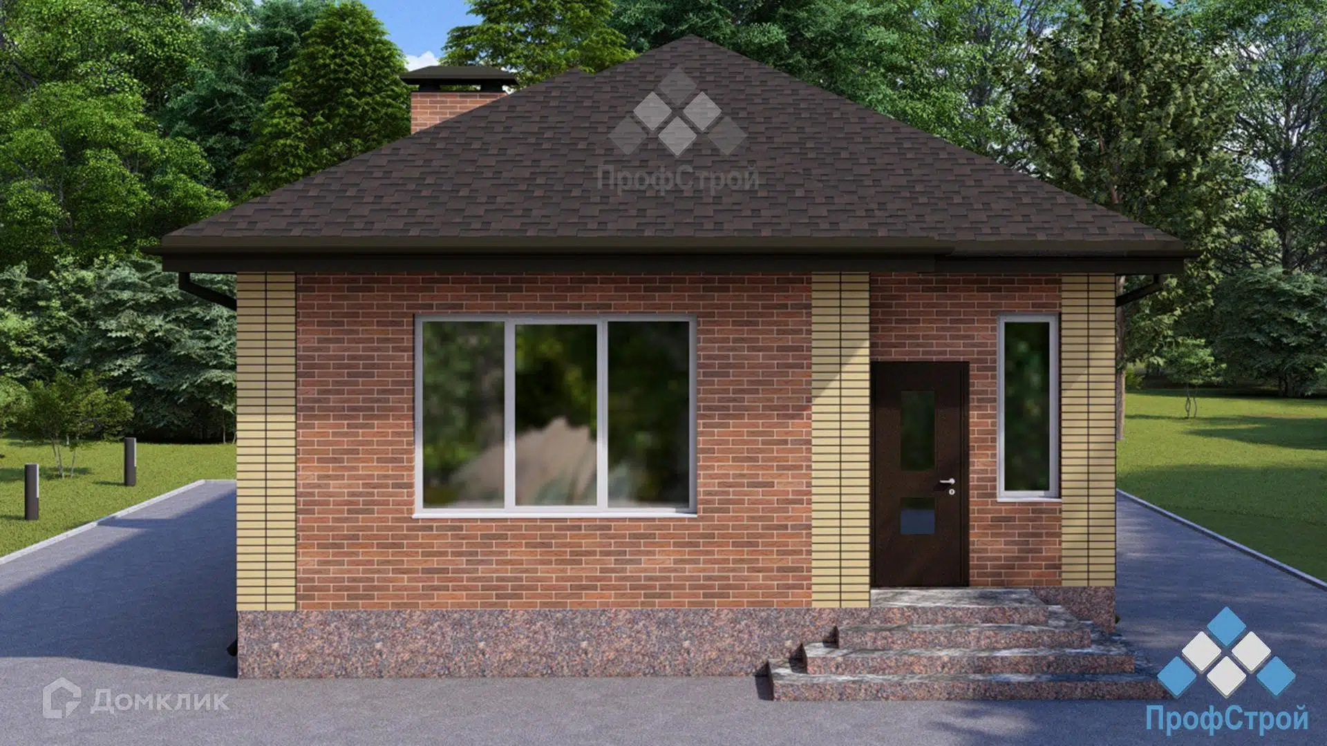 Проект дома «Созвездие» компании ПрофСтрой из материала Газобетонные блоки площадью 87.25м² под ключ за 4900000₽ в Донецке | 1 этаж, 3 спальни, 1 санузел – Домклик