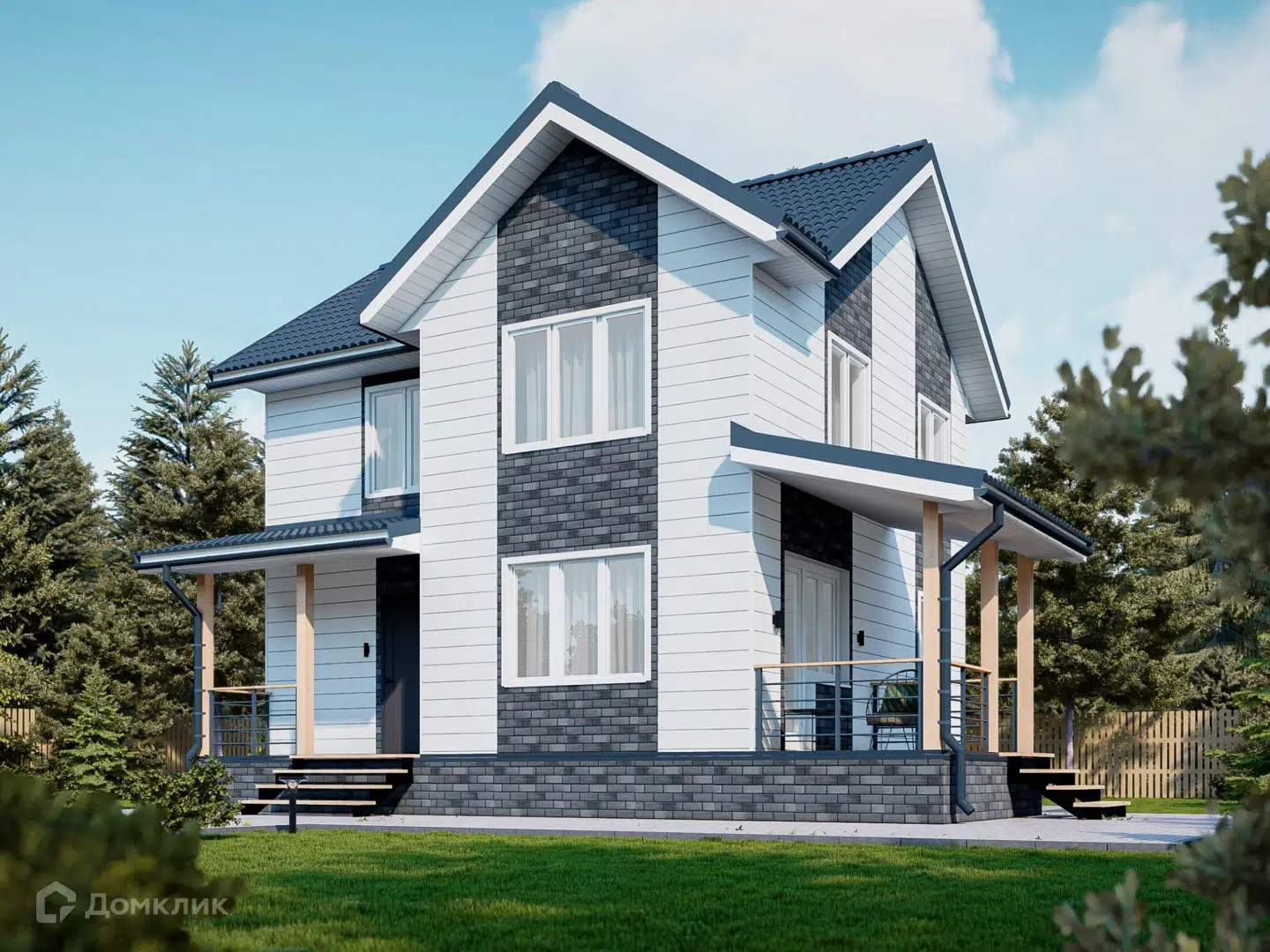 Проект дома «Проект "Лямбда-2"» компании Альфа SIP из материала SIP-панели площадью 120м² под ключ за 3015303₽ в Донецке | 2 этажа, 4 спальни, 2 санузла – Домклик
