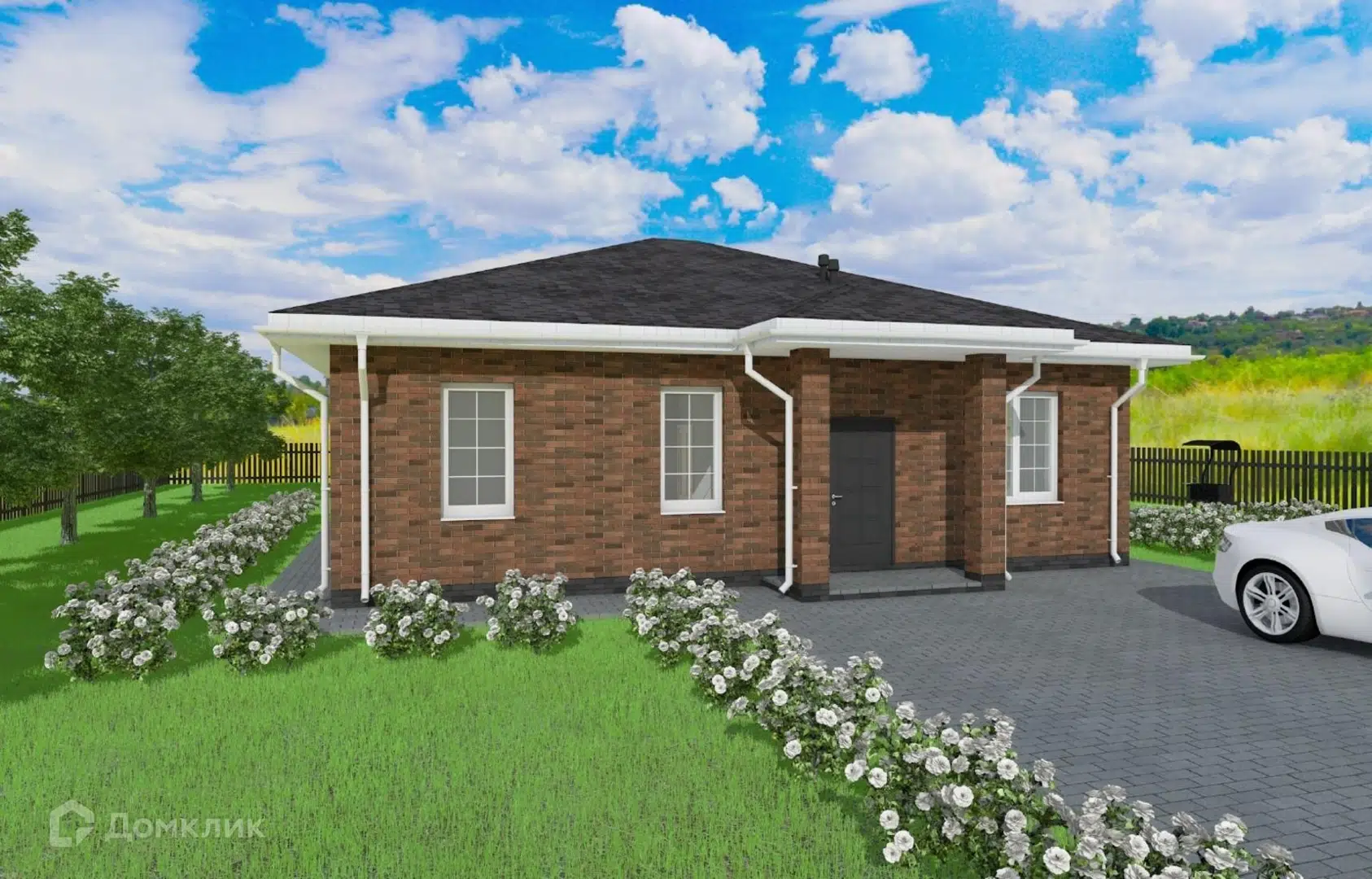 Проект дома «ND84157 Классик Brown» компании Nest Development из материала Газосиликатные блоки площадью 104.67м² под ключ за 7500000₽ в Донецке | 1 этаж, 3 спальни, 2 санузла – Домклик
