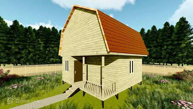 Проект дома «Проект №54» компании Земле-Строй из материала Брус естественной влажности площадью 36м² под ключ за 1769000₽ в Луганске | 2 этажа, 2 спальни, 1 санузел – Домклик