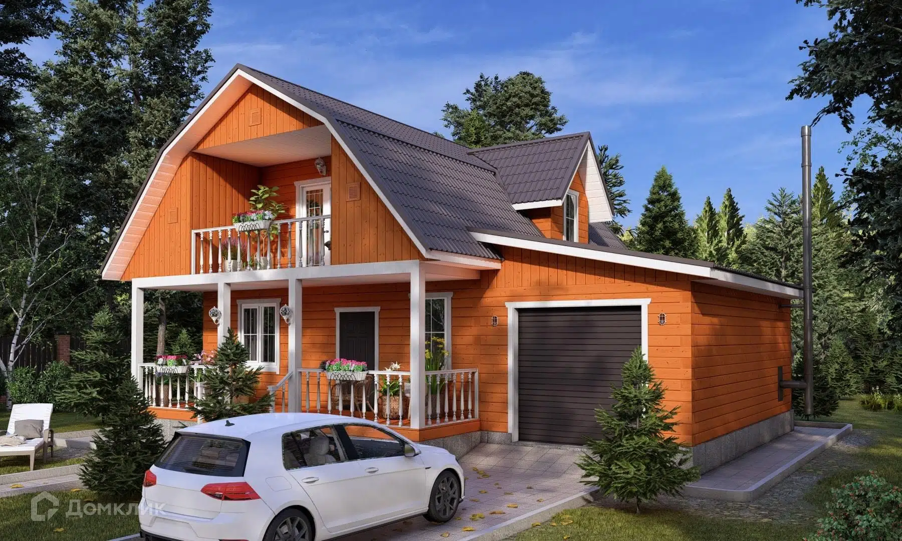 Проект дома «БР-96» компании СПК «ЭталонСтрой» из материала Брус естественной влажности площадью 109м² под ключ за 4400000₽ в Луганске | 2 этажа, 3 спальни, 1 санузел – Домклик