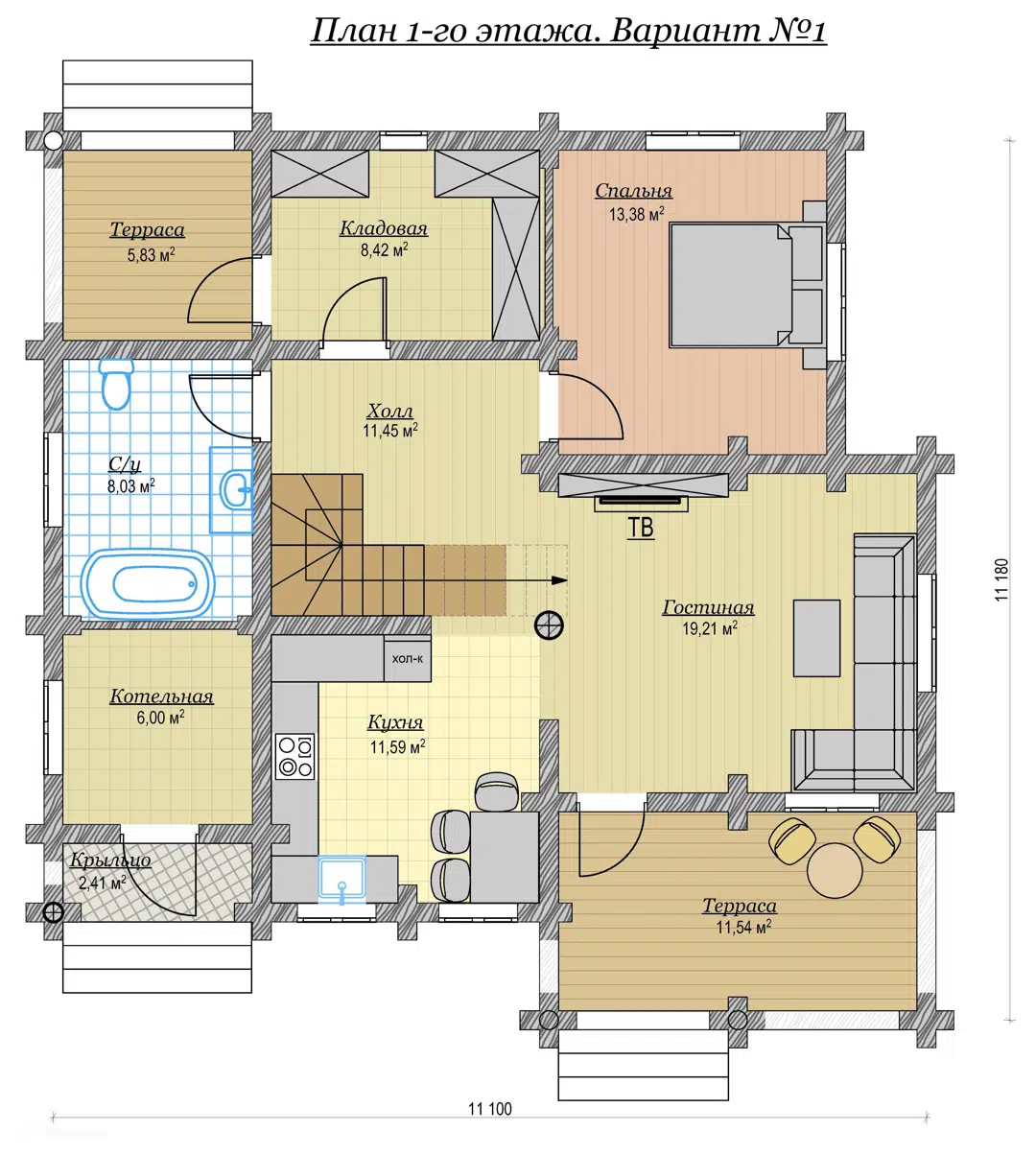 Планировка 1 этажа