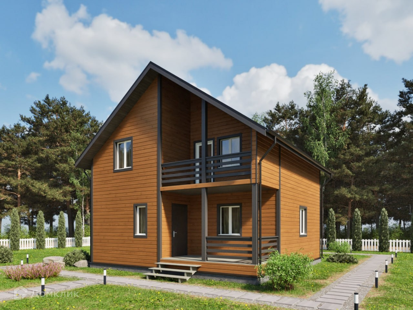 Проект дома «Каркасный дом. Проект К-6» компании СК «Отис-строй» из материала Каркасный дом площадью 113м² под ключ за 4000000₽ в Донецке | 2 этажа, 4 спальни, 1 санузел – Домклик