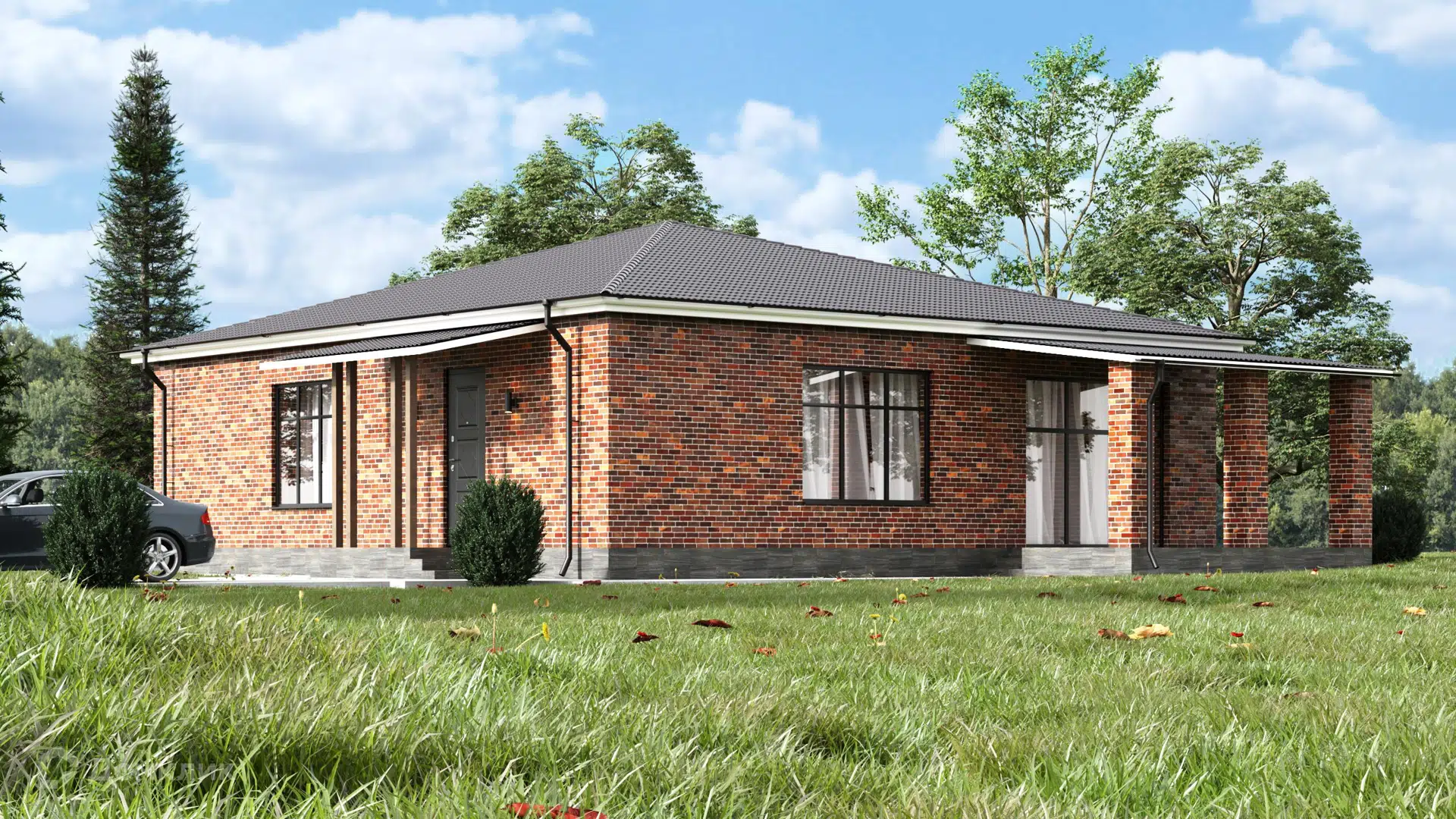 Проект дома «124 дом» компании ИП Кулиш В. И. из материала Кирпич площадью 124м² под ключ за 5753325₽ в Донецке | 1 этаж, 3 спальни, 1 санузел – Домклик