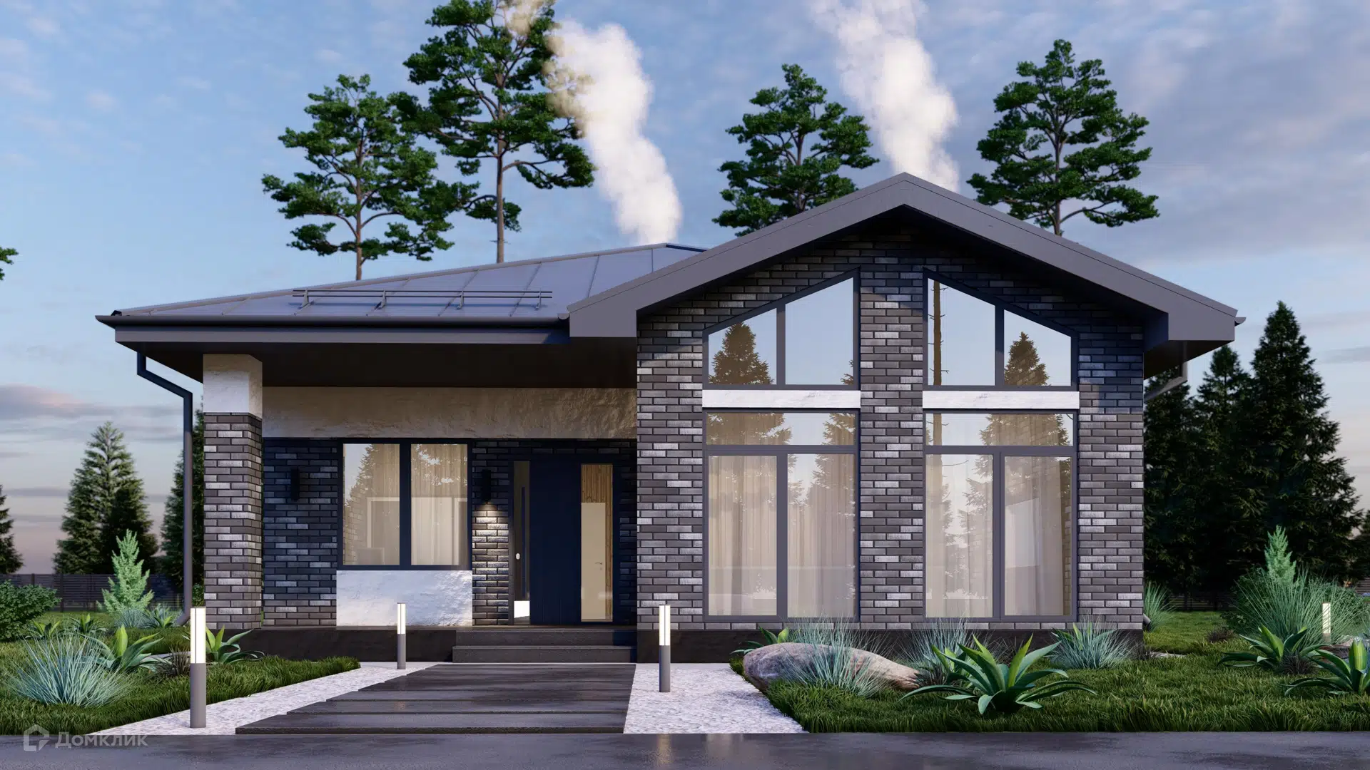 Проект дома «КП-103» компании Каркас Поволжья из материала Керамические блоки площадью 103м² под ключ за 7100000₽ в Донецке | 1 этаж, 3 спальни, 2 санузла – Домклик