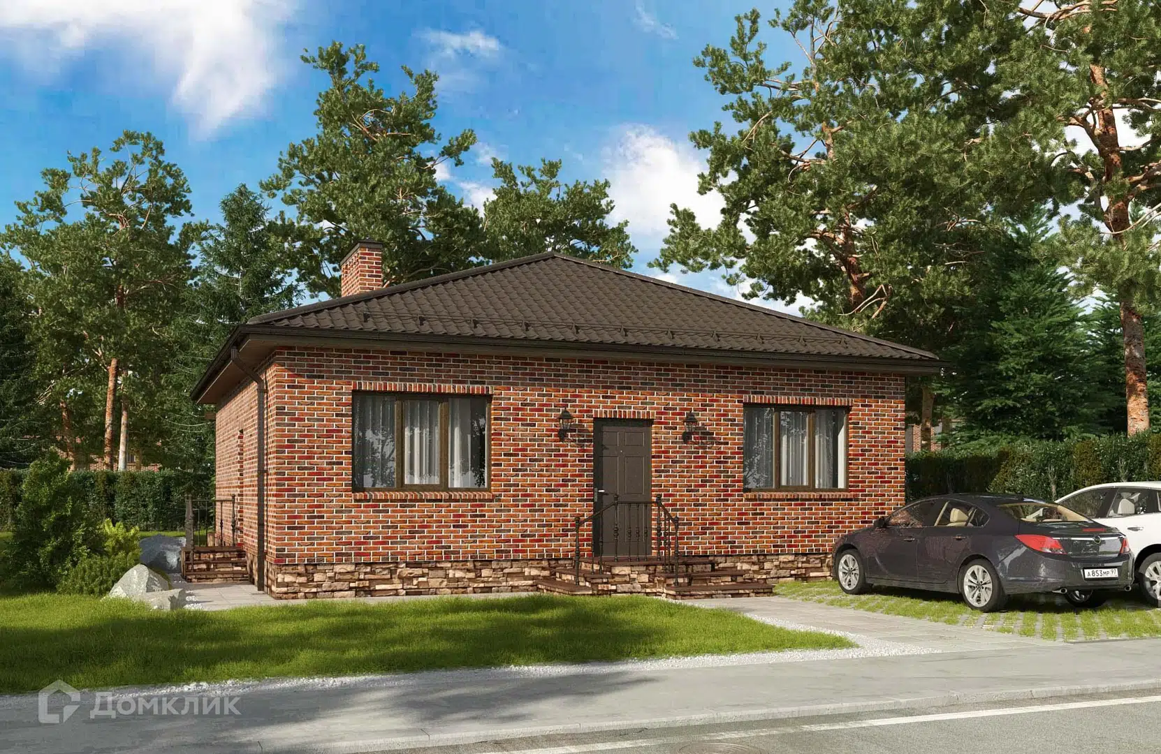 Проект дома «Проект №28» компании Новация из материала Керамические блоки площадью 101м² под ключ за 6552000₽ в Донецке | 1 этаж, 3 спальни, 1 санузел – Домклик