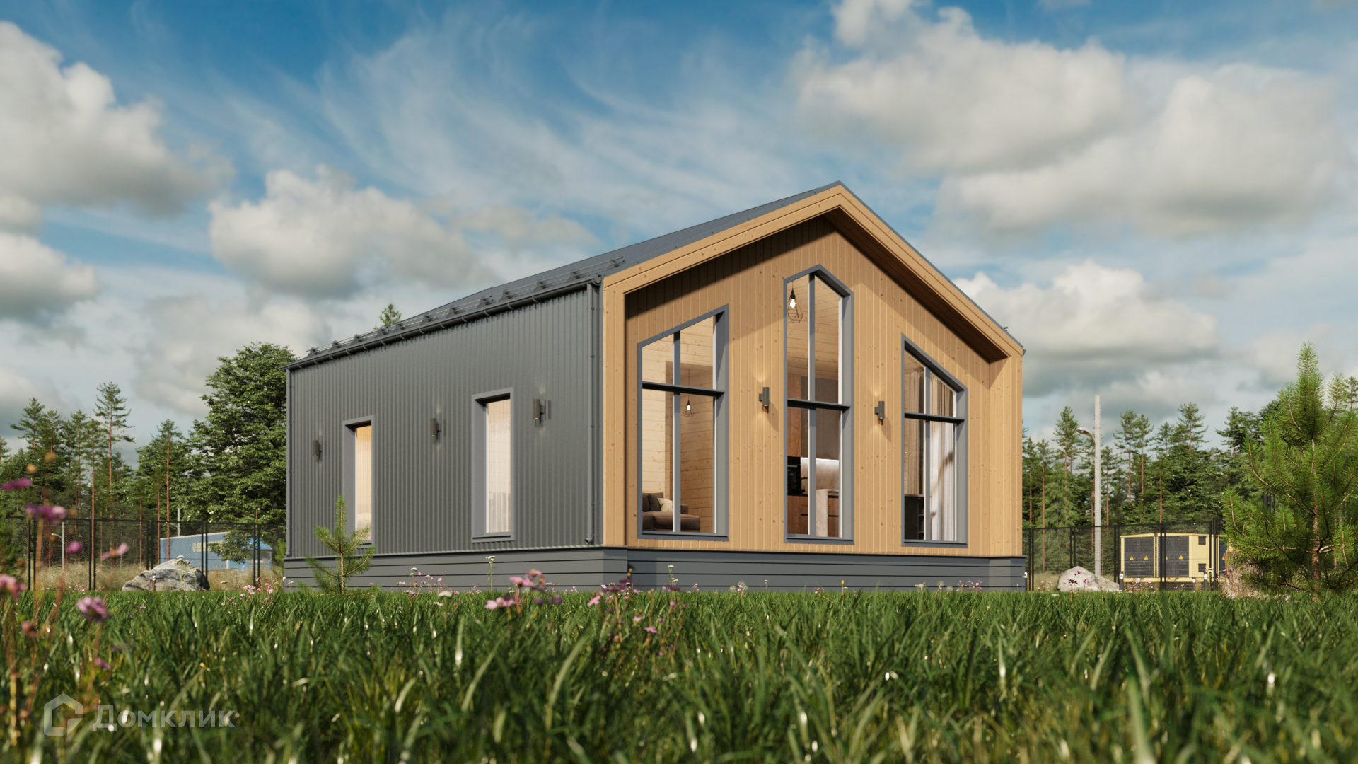 Проект дома «Ведаль» компании ООО «Комфорт-Проект» из материала Каркасный дом площадью 60м² под ключ за 3206000₽ в Луганске | 1 этаж, 1 спальня, 1 санузел – Домклик