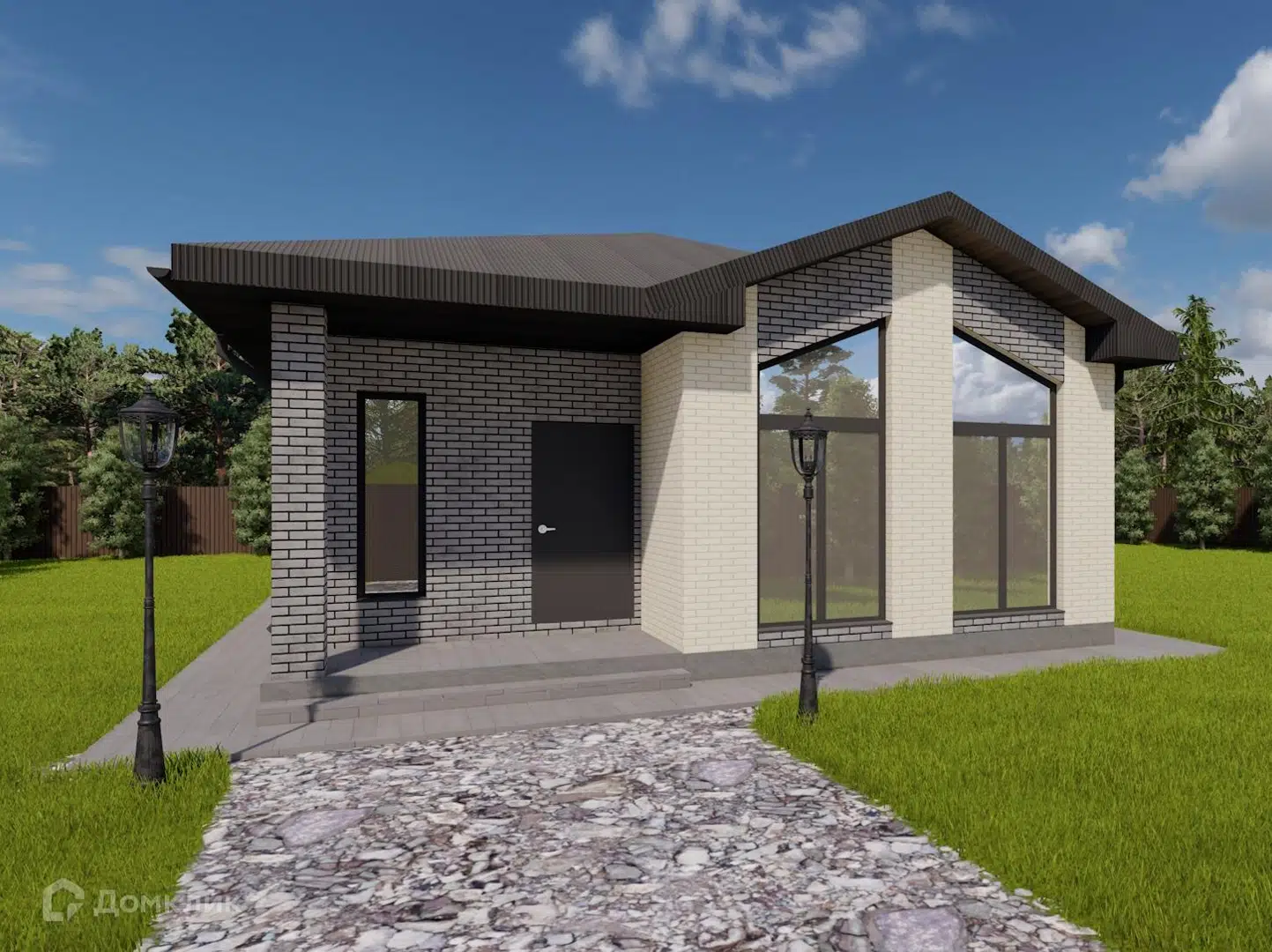 Проект дома «РИА - М - 91,97 второй свет» компании ИП Ратников И.А. из материала Газобетонные блоки площадью 91.97м² под ключ за 5990000₽ в Луганске | 1 этаж, 3 спальни, 1 санузел – Домклик