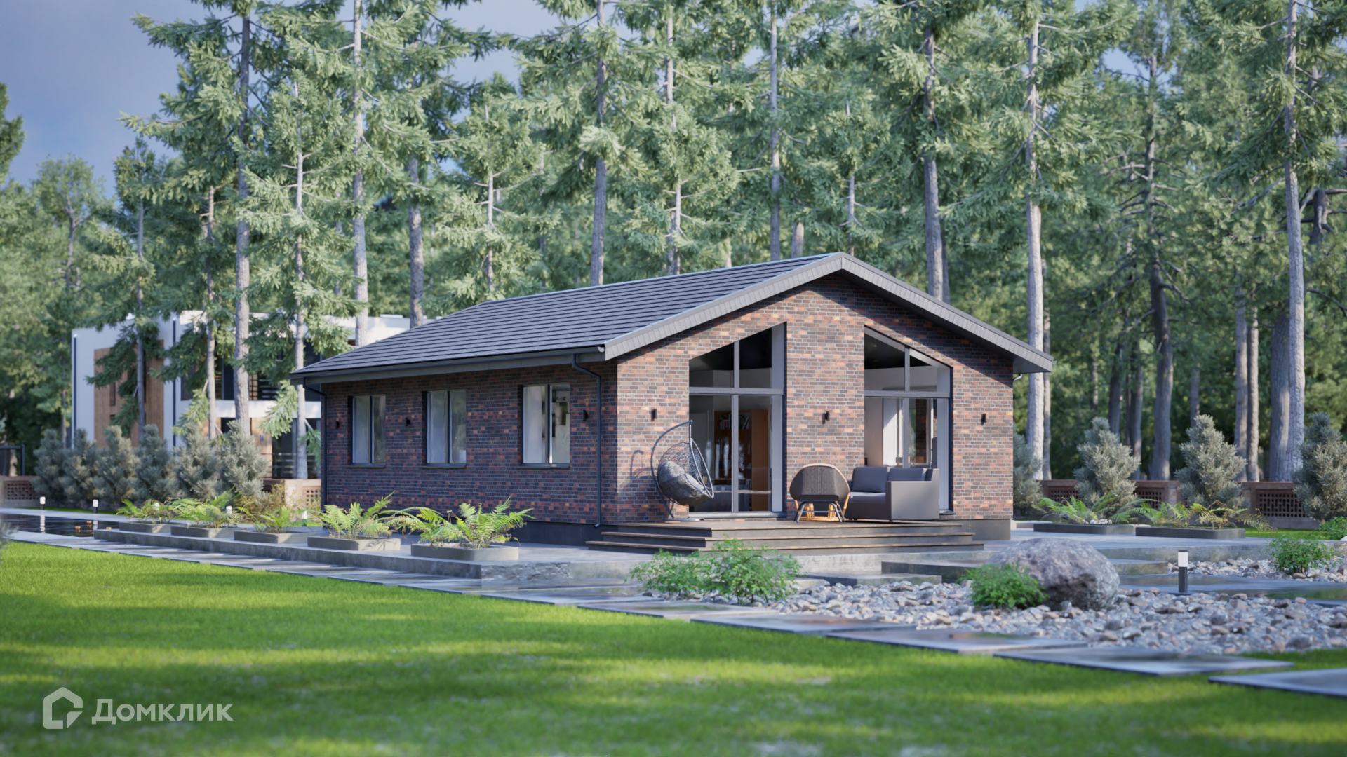 Проект дома «Дублин» компании ООО ПОЛЕЗНЫЕ МЕТРЫ из материала Газобетонные блоки площадью 94м² под ключ за 6200000₽ в Донецке | 1 этаж, 3 спальни, 1 санузел – Домклик