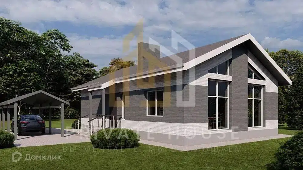 Проект дома «Дом с большими окнами» компании ООО «ЕРОСН» из материала Кирпич площадью 103м² под ключ за 5663900₽ в Луганске | 1 этаж, 3 спальни, 1 санузел – Домклик