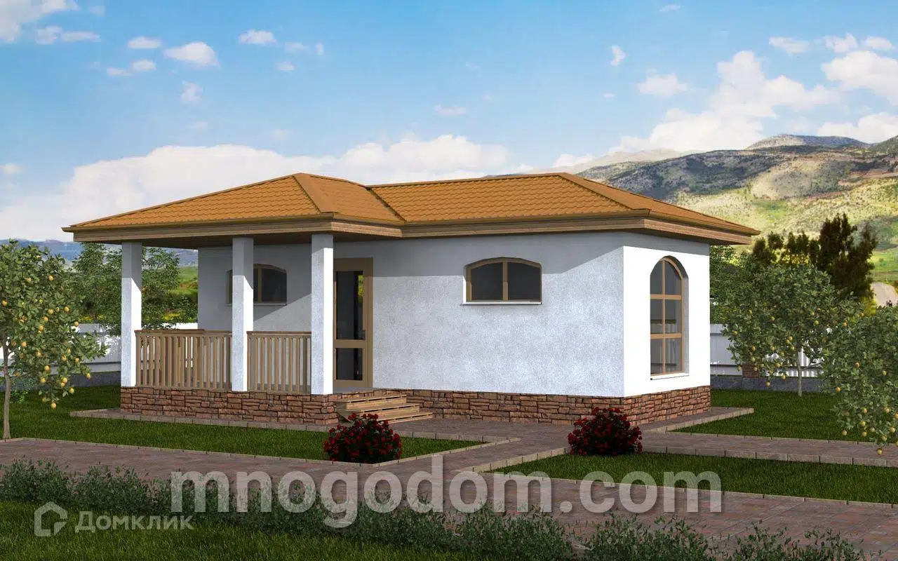 Проект дома «Дом Ривьера» компании ООО МногоДом из материала Каркасный дом площадью 40м² под ключ за 1880000₽ в Донецке | 1 этаж, 1 спальня, 1 санузел – Домклик