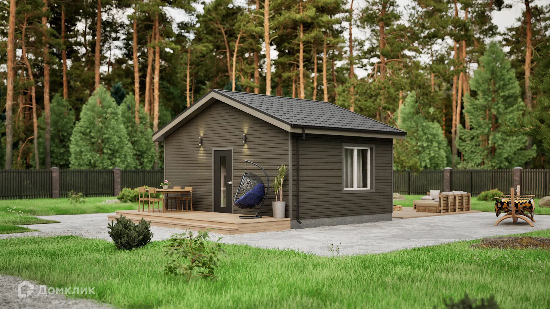 Проект дома «P-H Тайни-хаус» компании Perfect House г. Ханты-Мансийск из материала Каркасный дом площадью 26.8м² под ключ за 2490000₽ в Луганске | 1 этаж, 1 спальня, 1 санузел – Домклик