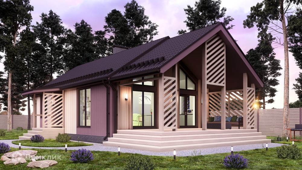 Проект дома «NHD-171» компании NEW HOUSE DEVELOPMENT из материала Газобетонные блоки площадью 79.14м² под ключ за 6471078₽ в Донецке | 1 этаж, 2 спальни, 1 санузел – Домклик