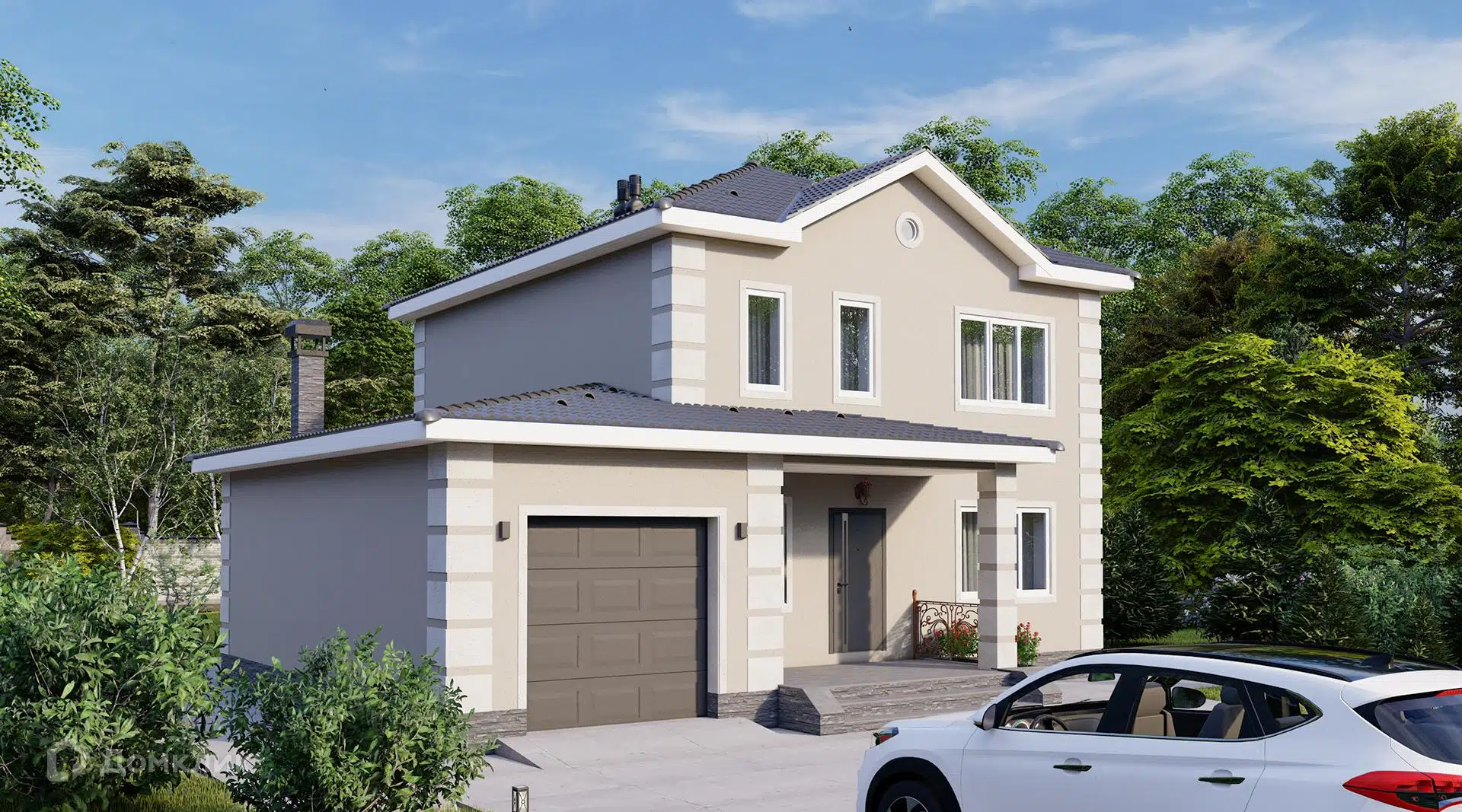 Проект дома «АРБ-144» компании СПК «ЭталонСтрой» из материала Газобетонные блоки площадью 163.33м² под ключ за 6800000₽ в Луганске | 2 этажа, 4 спальни, 2 санузла – Домклик