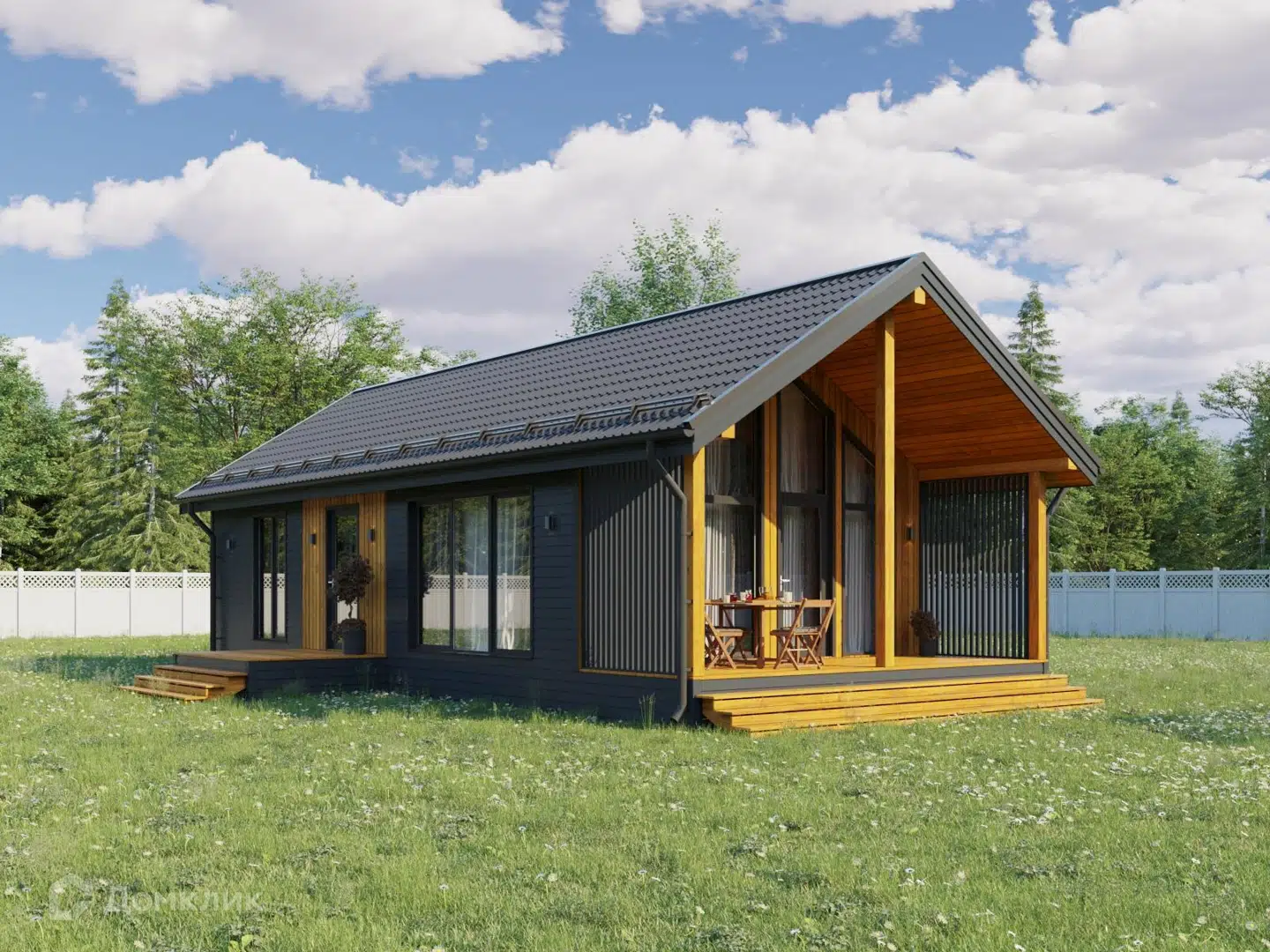 Проект дома «Сканди 13» компании Авангард из материала SIP-панели площадью 69.76м² под ключ за 3963000₽ в Донецке | 1 этаж, 2 спальни, 1 санузел – Домклик